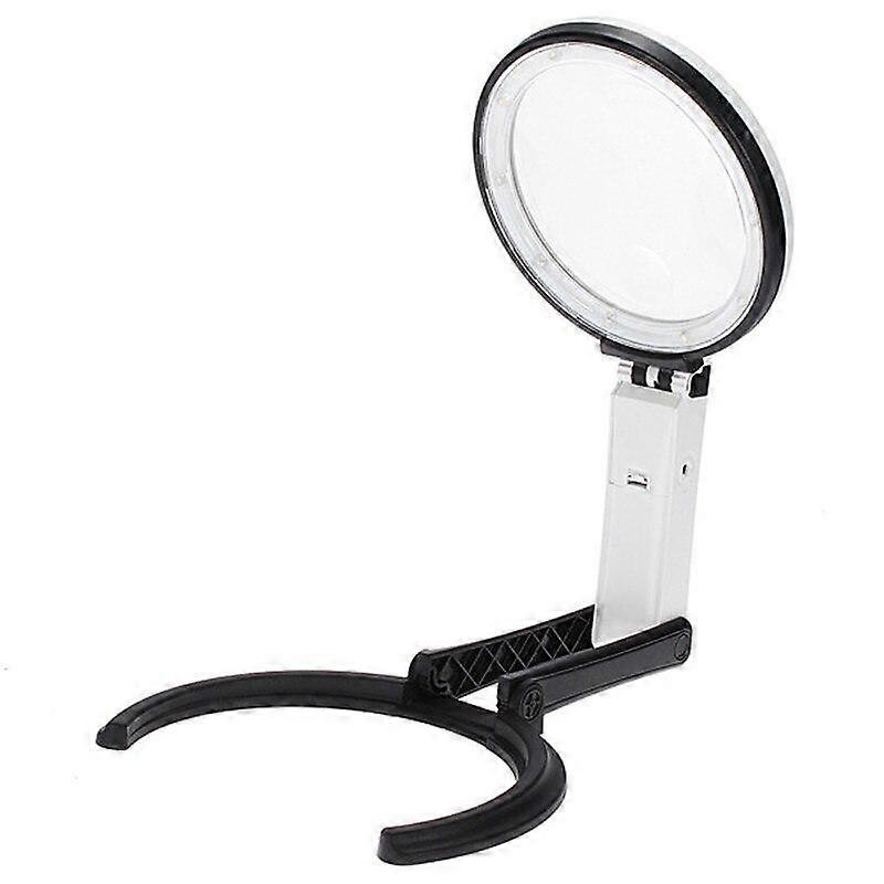 Foldable Magnifier Magnifying Glasses 1.8X / 5X Magnifying Lens Magnifier Table Desk Type Led Light
