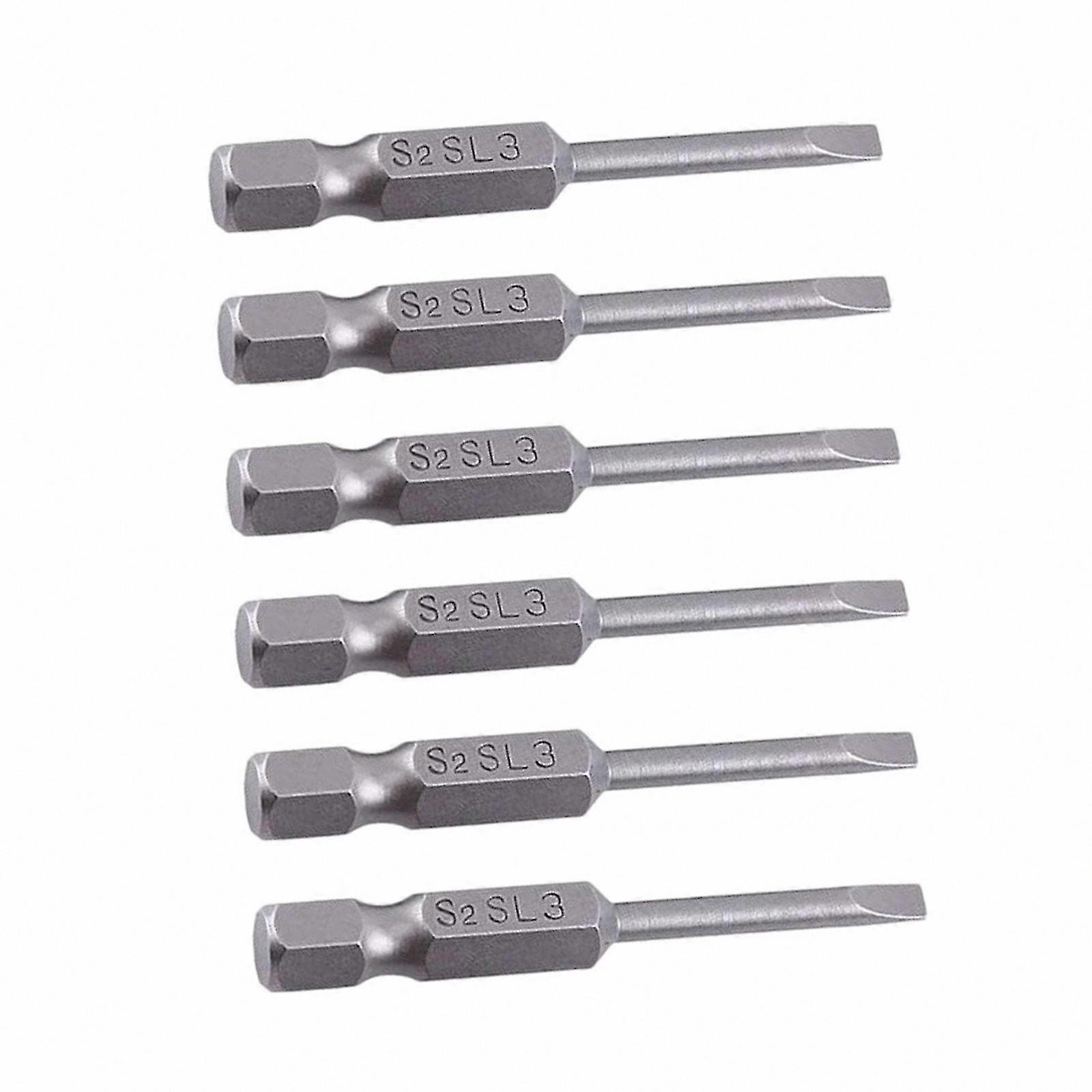 6-Pack Precision Slotted Screwdriver Bits for Repair and Portable Tool Kits