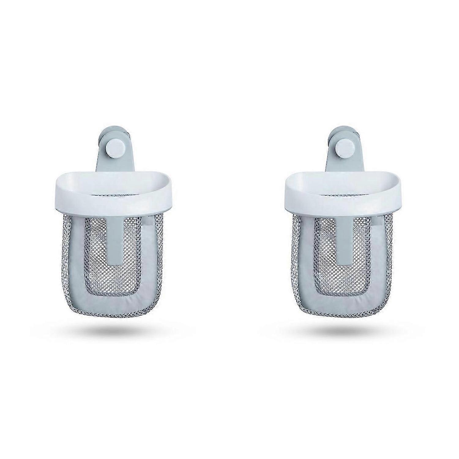 Hanging Bath Toy Storage with Quick Drying Mesh, White & Gray