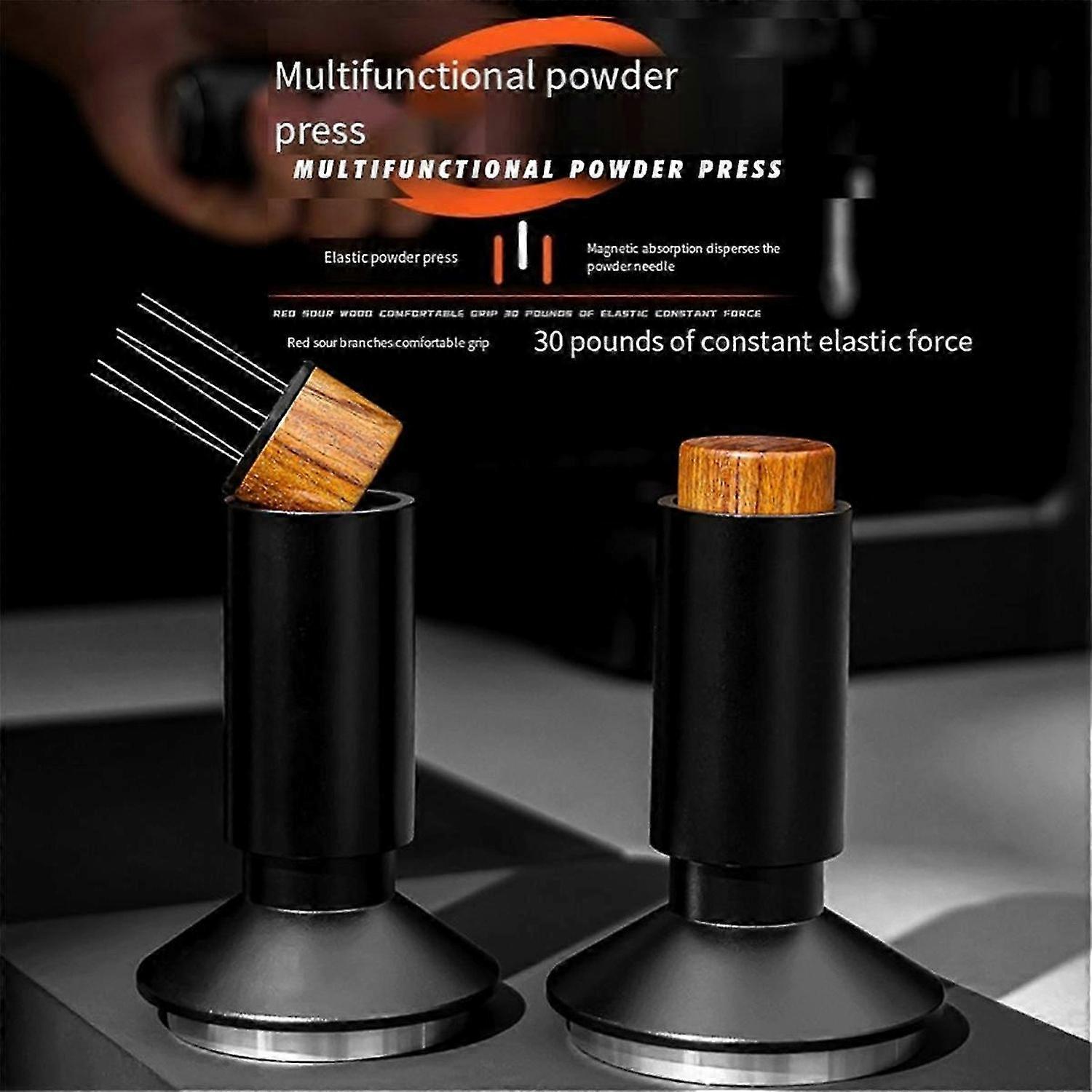 53mm Espresso Tamper - 2-In-1 WDT Tool Coffee Tamper for Espresso Machine, Espresso Hand Tampers with Calibrated Tamper