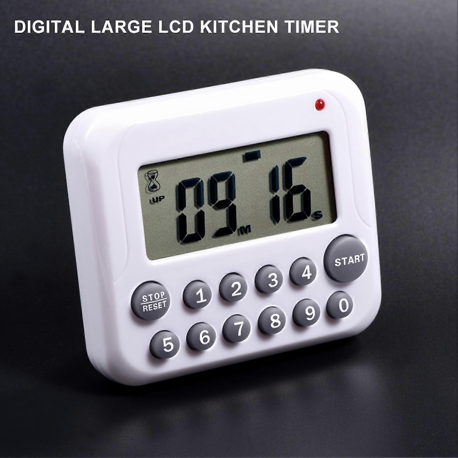 Digital Large LCD Kitchen Timer 99 Min Countdown Grey 8x7x2cm