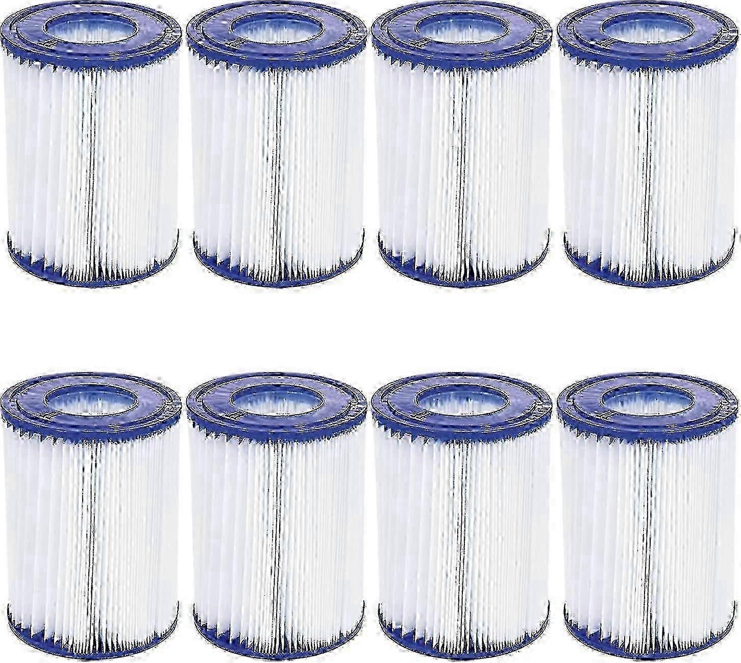 8 Pack Bestway Cartridge II & Lay Z Spa Hot Tub Replacement Pool Filters
