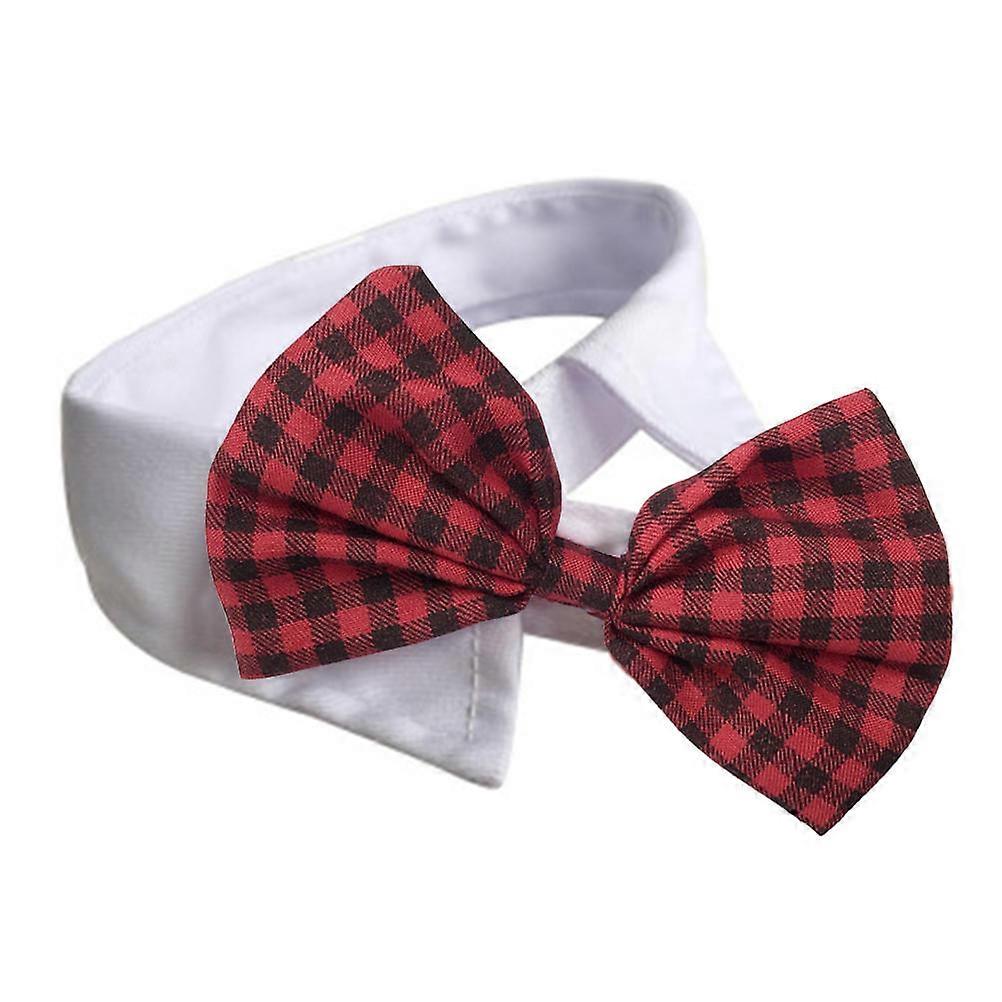 Decorative Puppy Bowknot Breathable Bow Tie for Pet Use Red Cotton