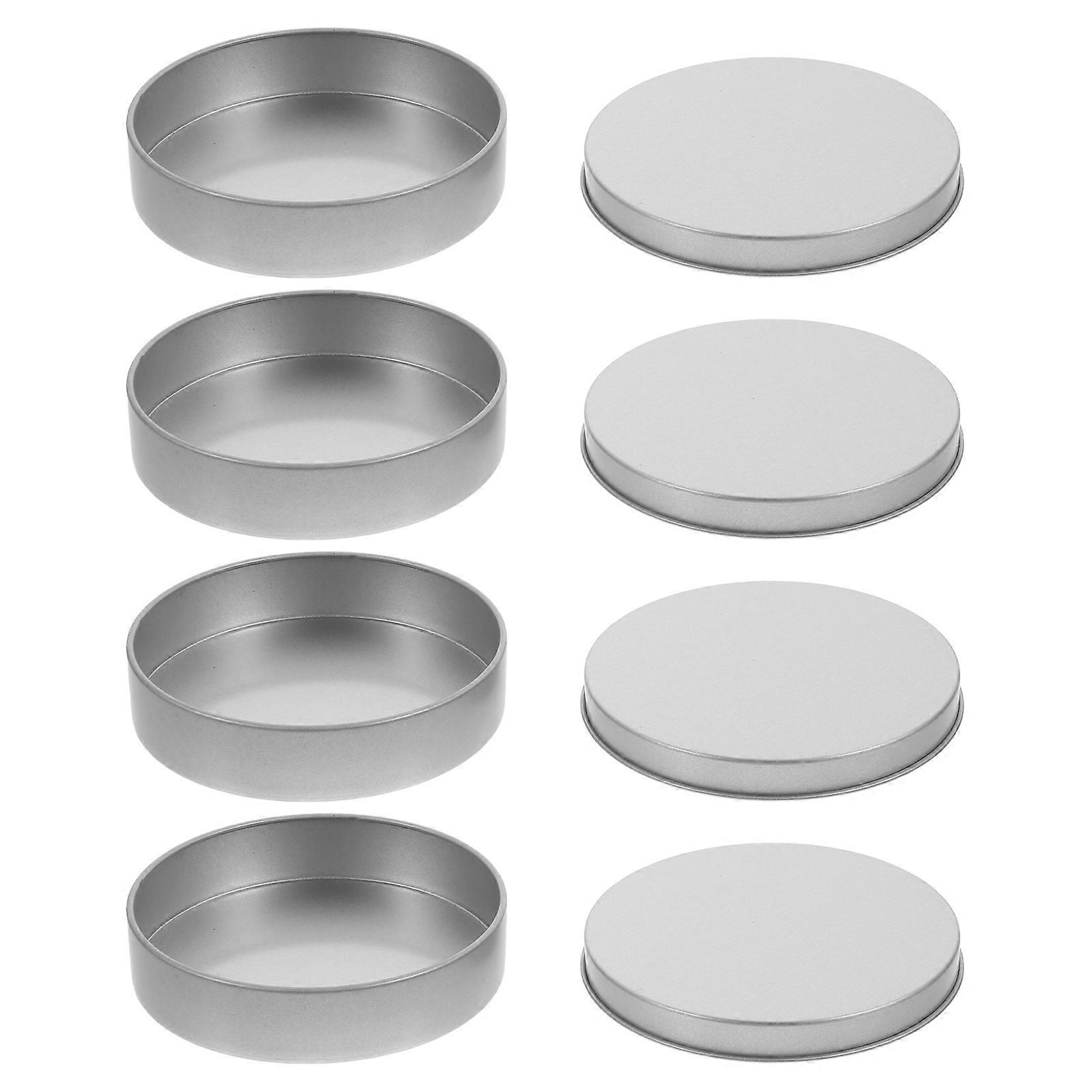 Sugar Pancake Packing Case Iron Box for 4Pcs Round Tinplate