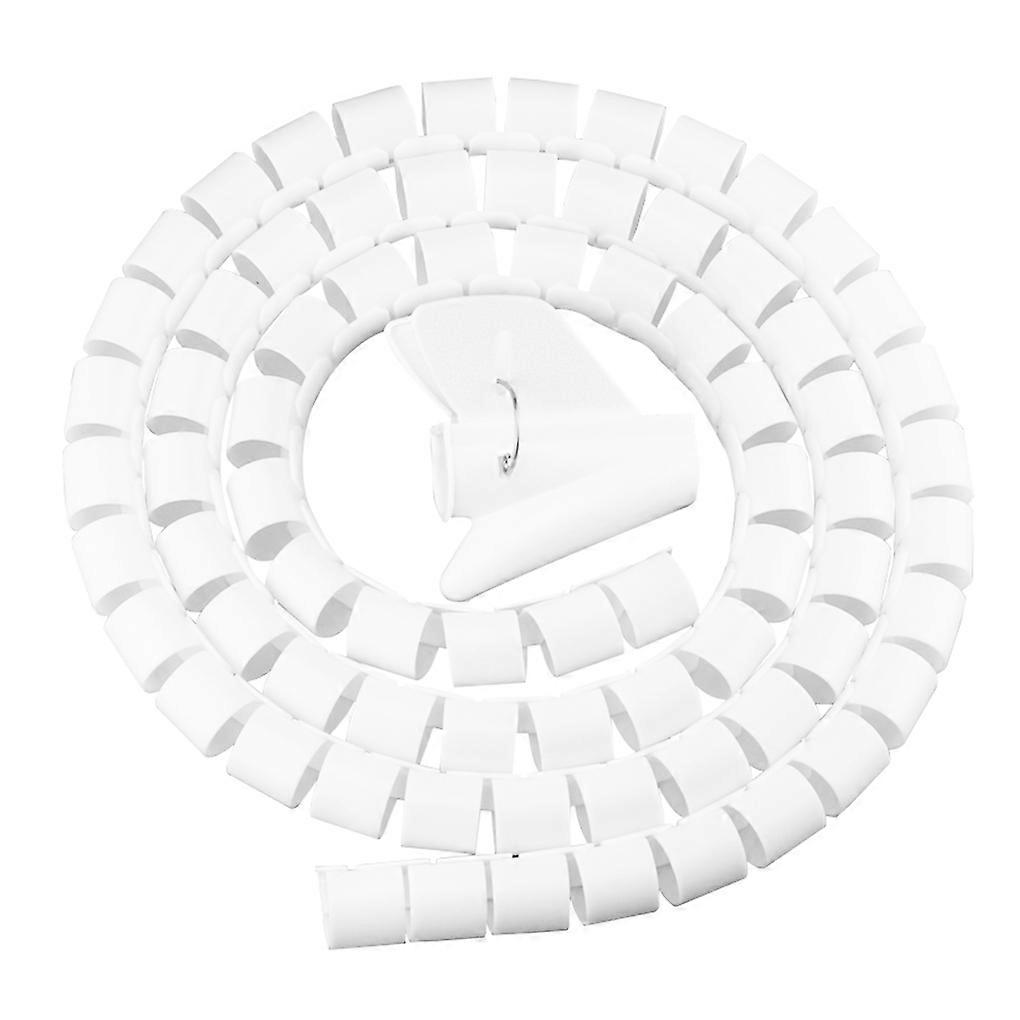 Wire Storage Bite-proof Cable Organizer Spiral Cable Winder Pattern Random, White, 16mmx2m, Clamp 16mm
