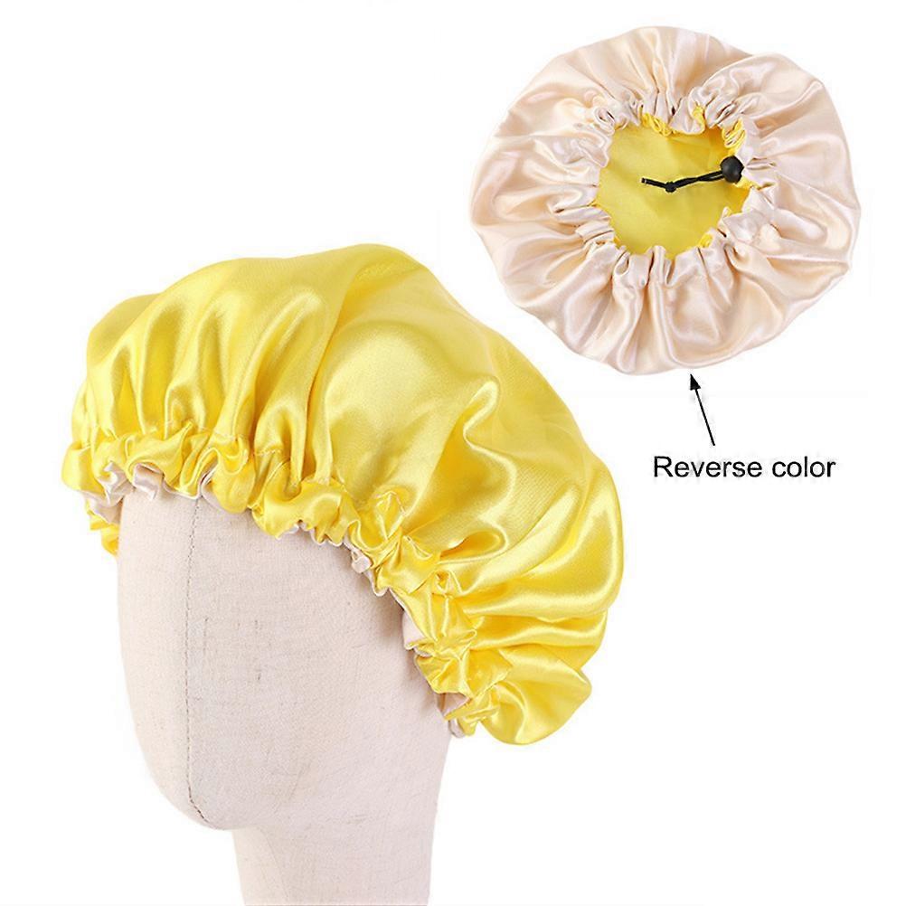 Colorful Satin Kids Double Layer Sleeping Cap for Sleeping Use