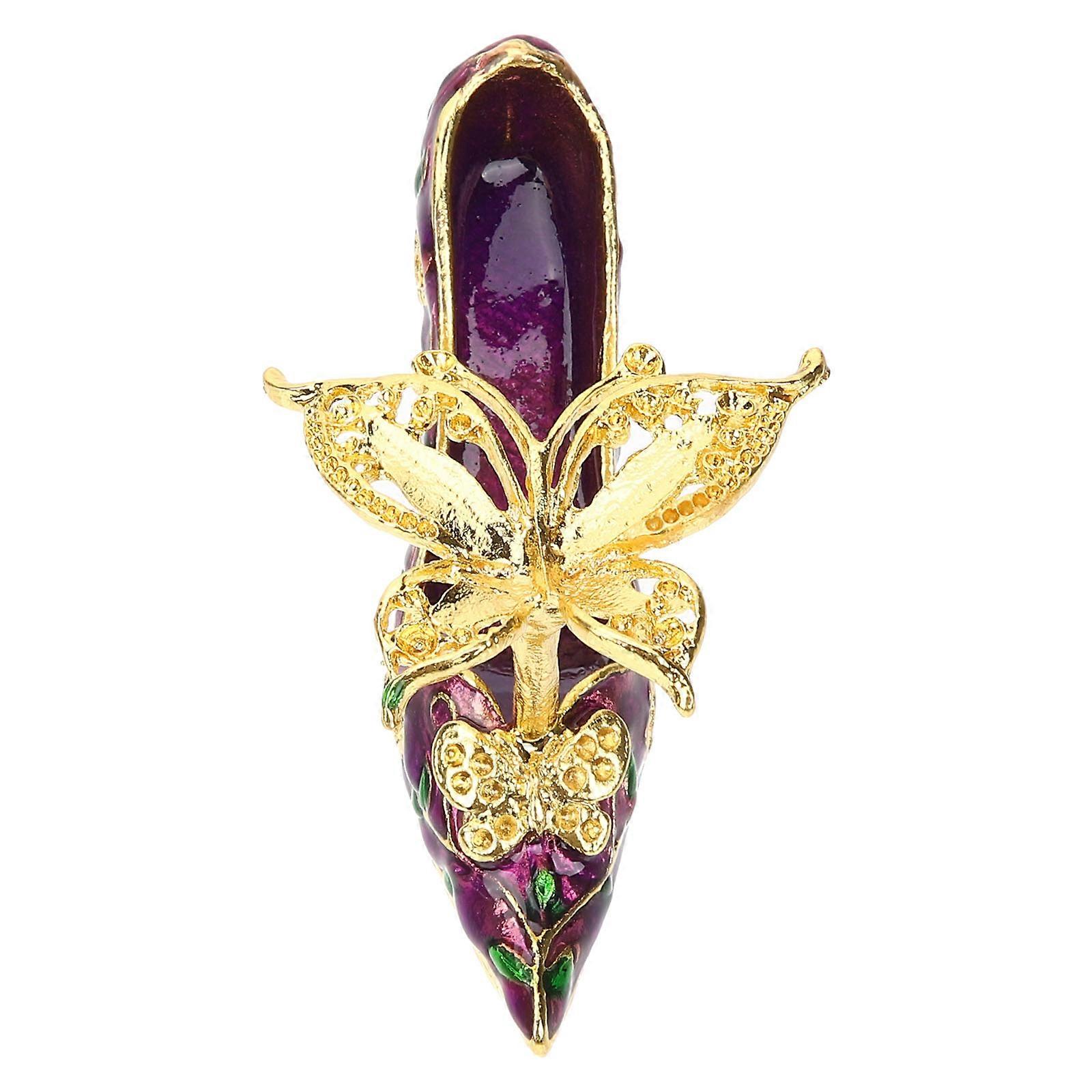 Crystal Ball Holder Alloy High Heel Shape Bedroom Window Living Room Purple Display 1Pack