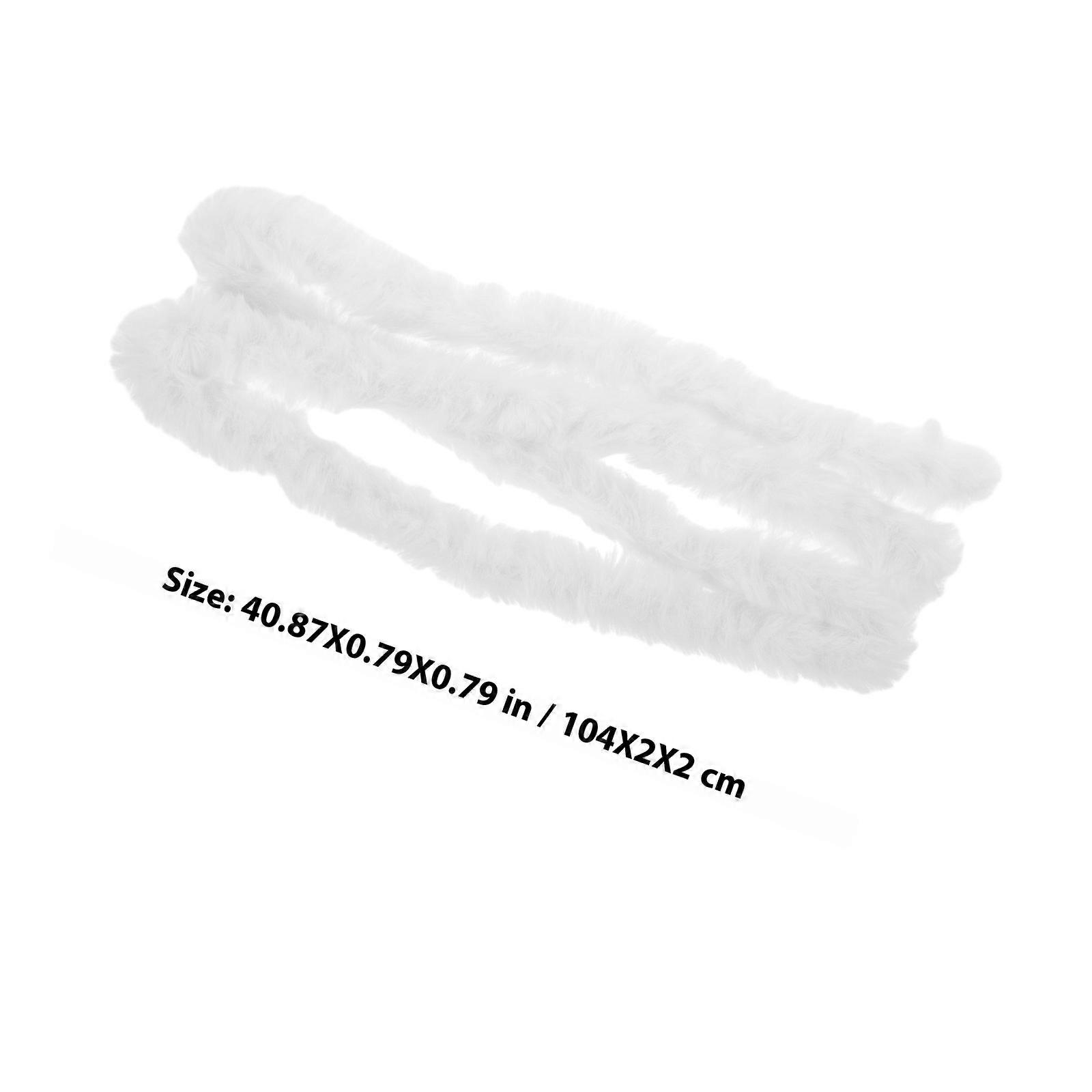 Fuzzy Stick Craft Chenille Stem Diy Material for Classroom Activities White Plush and Plastic for 1Set