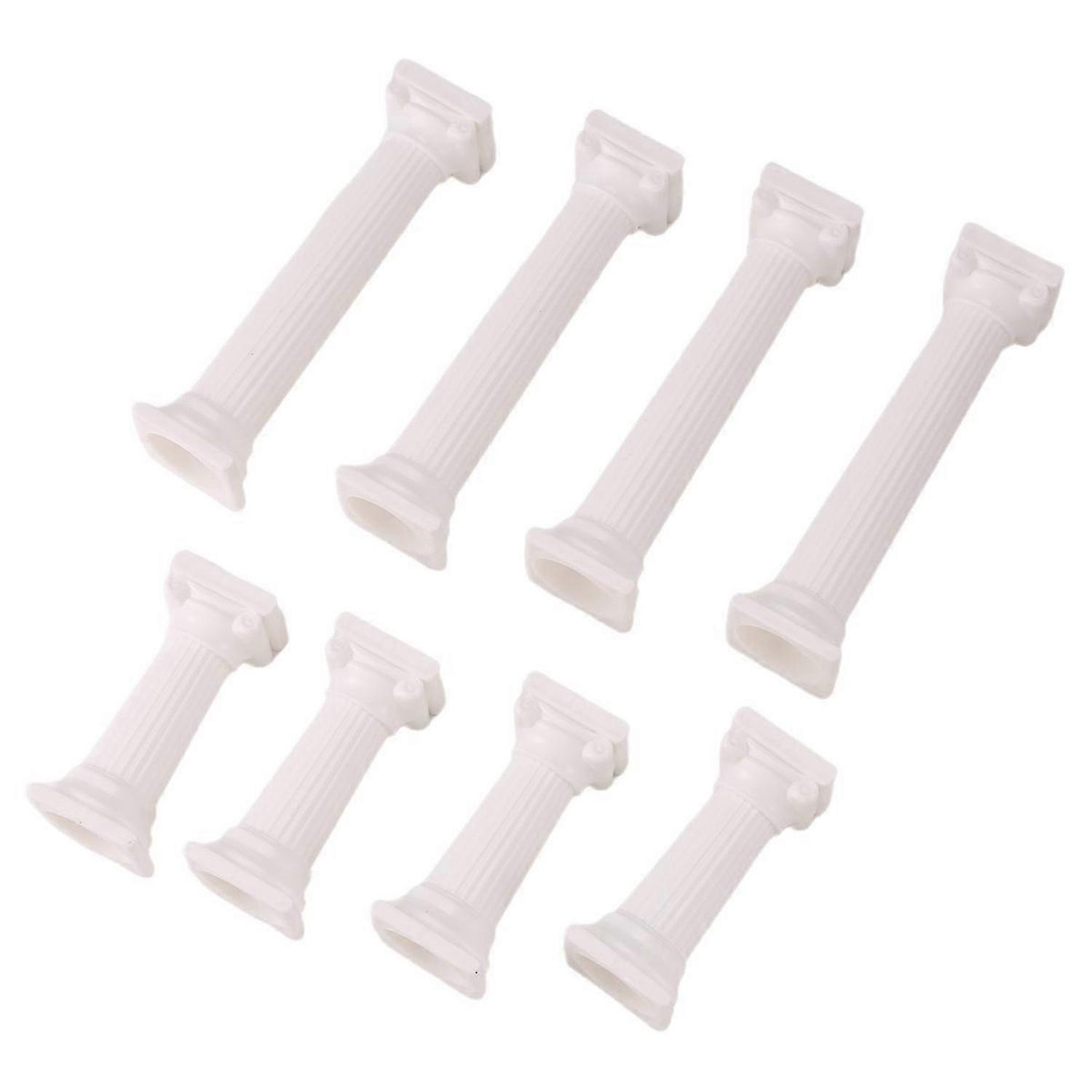 8Pcs/Set White Small+Large Plastic Cake Pillars