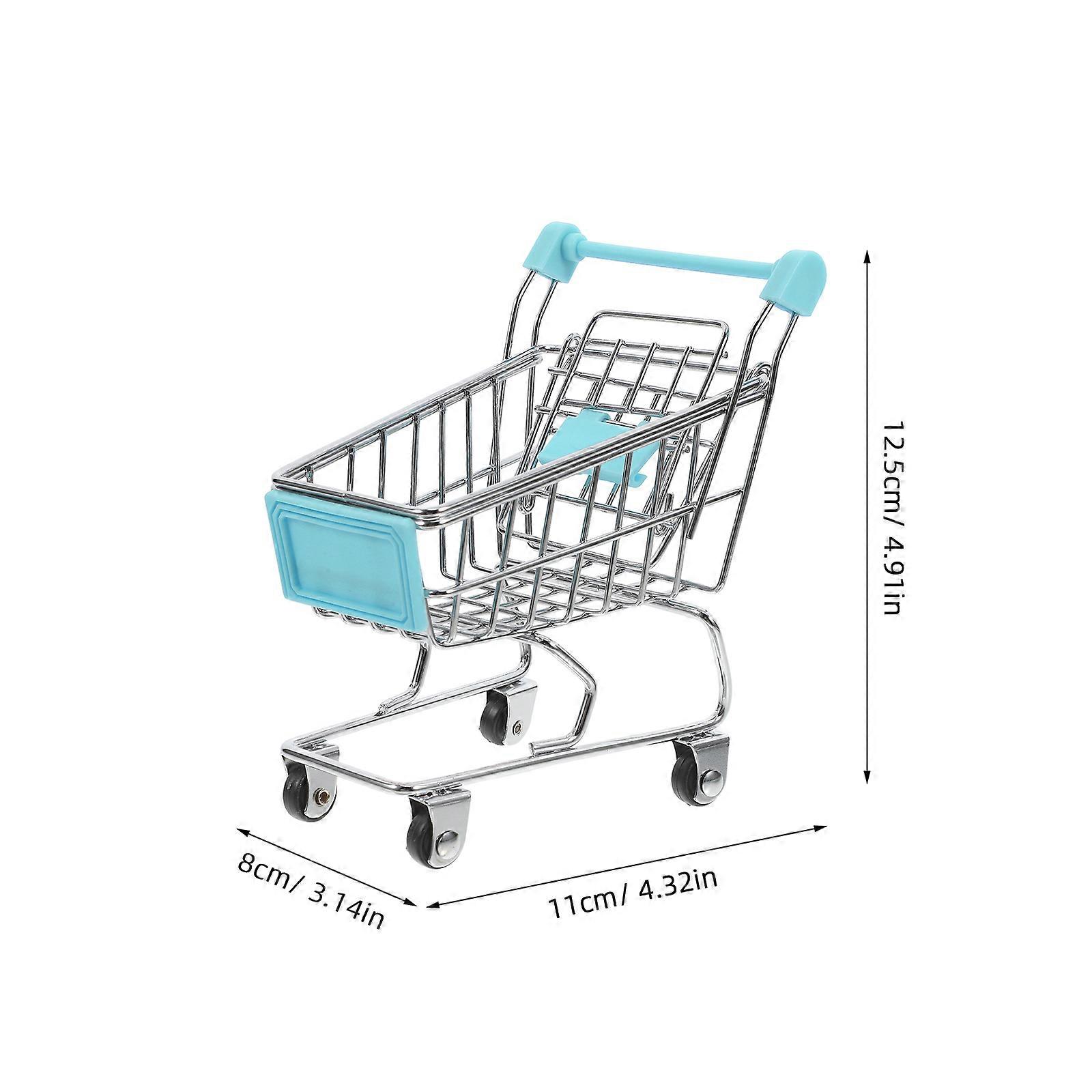 Little Shopping Cart Mini Shopping Cart Basket Blue 4.9×4.3×3.1in Storage 1Set