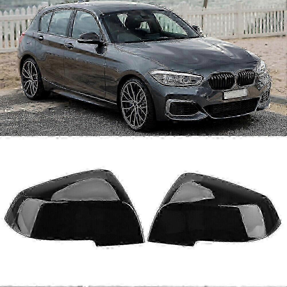 2Pcs Replacement Rearview Side Mirror Covers Cap For BMW F20 F21 F22 F30 F32 F36 F87 X1 ABS Plastic Gloss Black Left Right P0110727