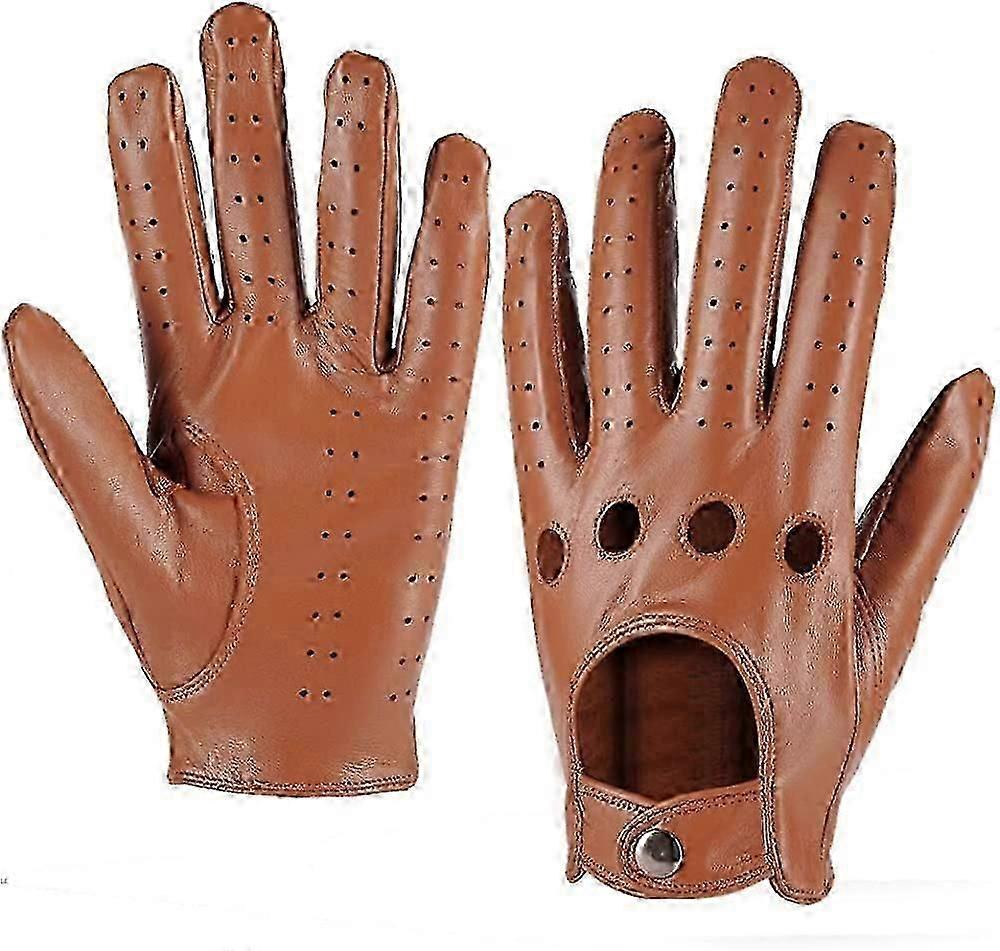 Mens Touchscreen Unlined Leather Driving Gloves