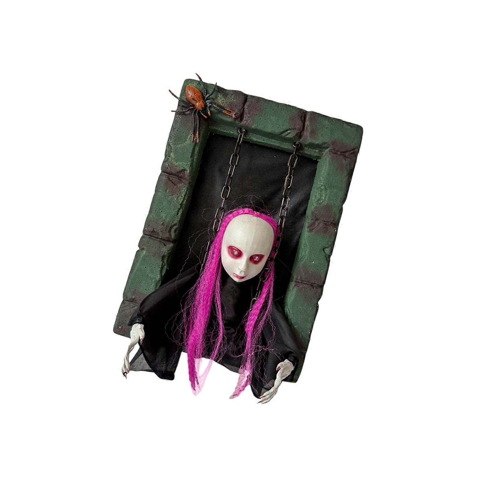Dynamic Manifestation Figure With Realistic Motion Transducer Activated LED Globes And Horror Sounds For Inside Use Multicolor
