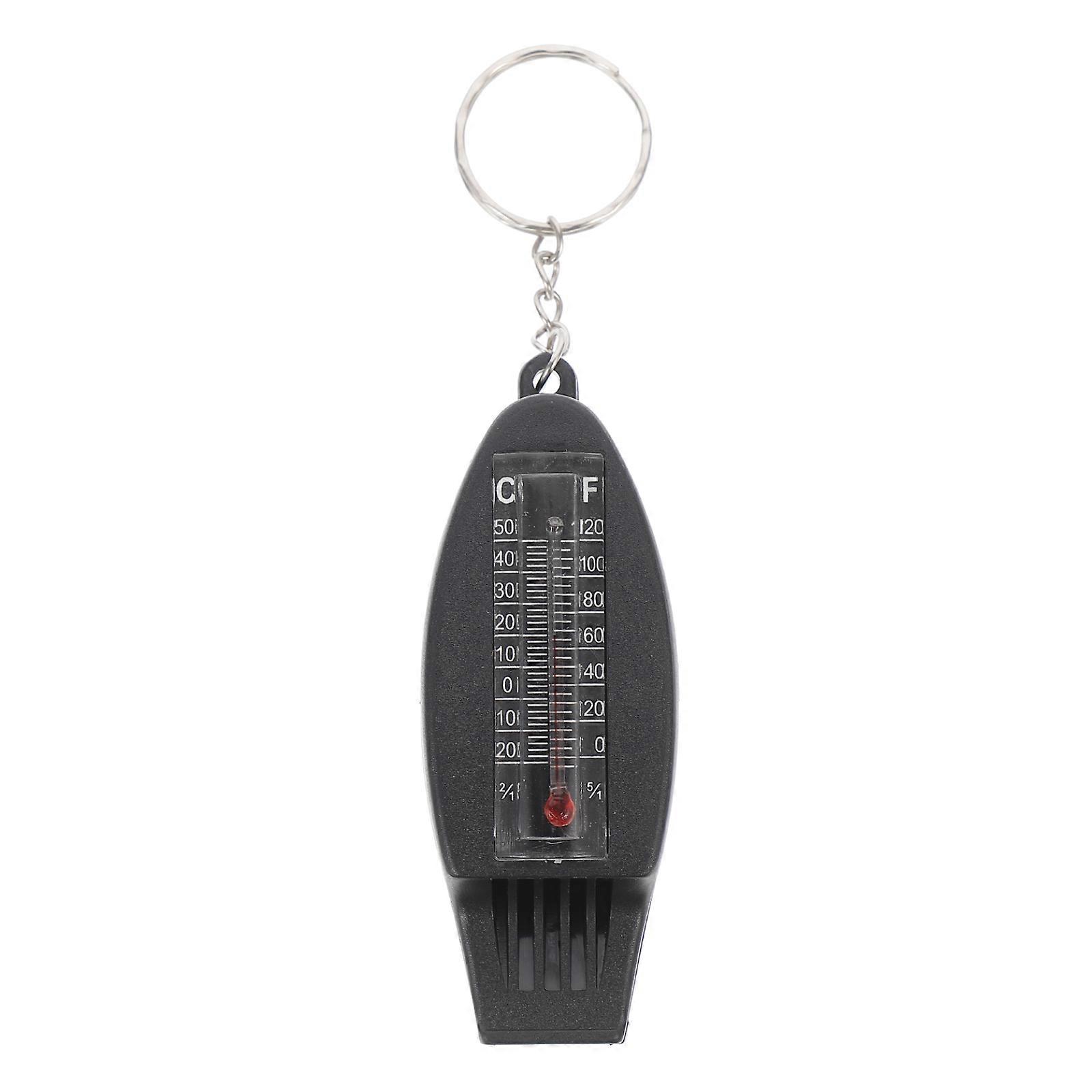Four-In-One Whistle Mini Compass Tool For Emergency Situations 4.91X1.18X0.79In Black 1Set