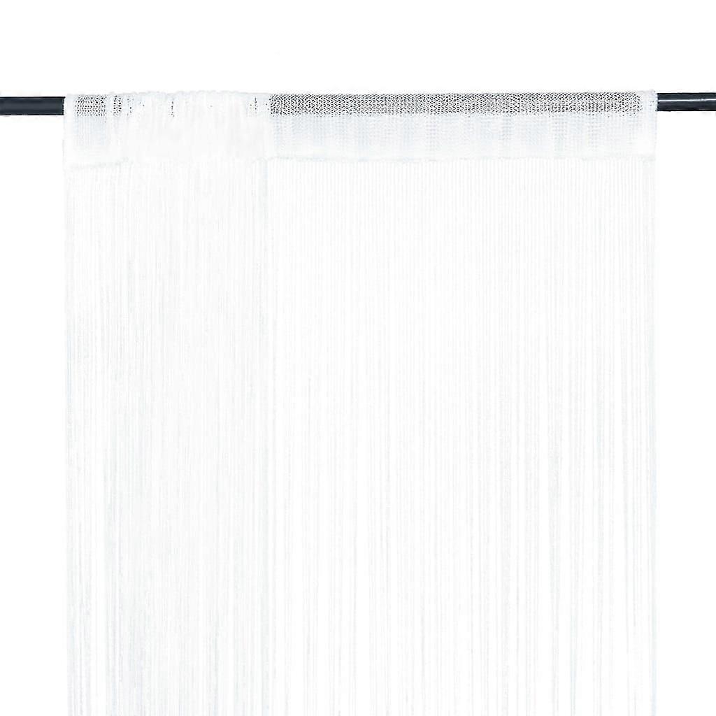 String Curtains 2 Pcs 140x250 Cm White