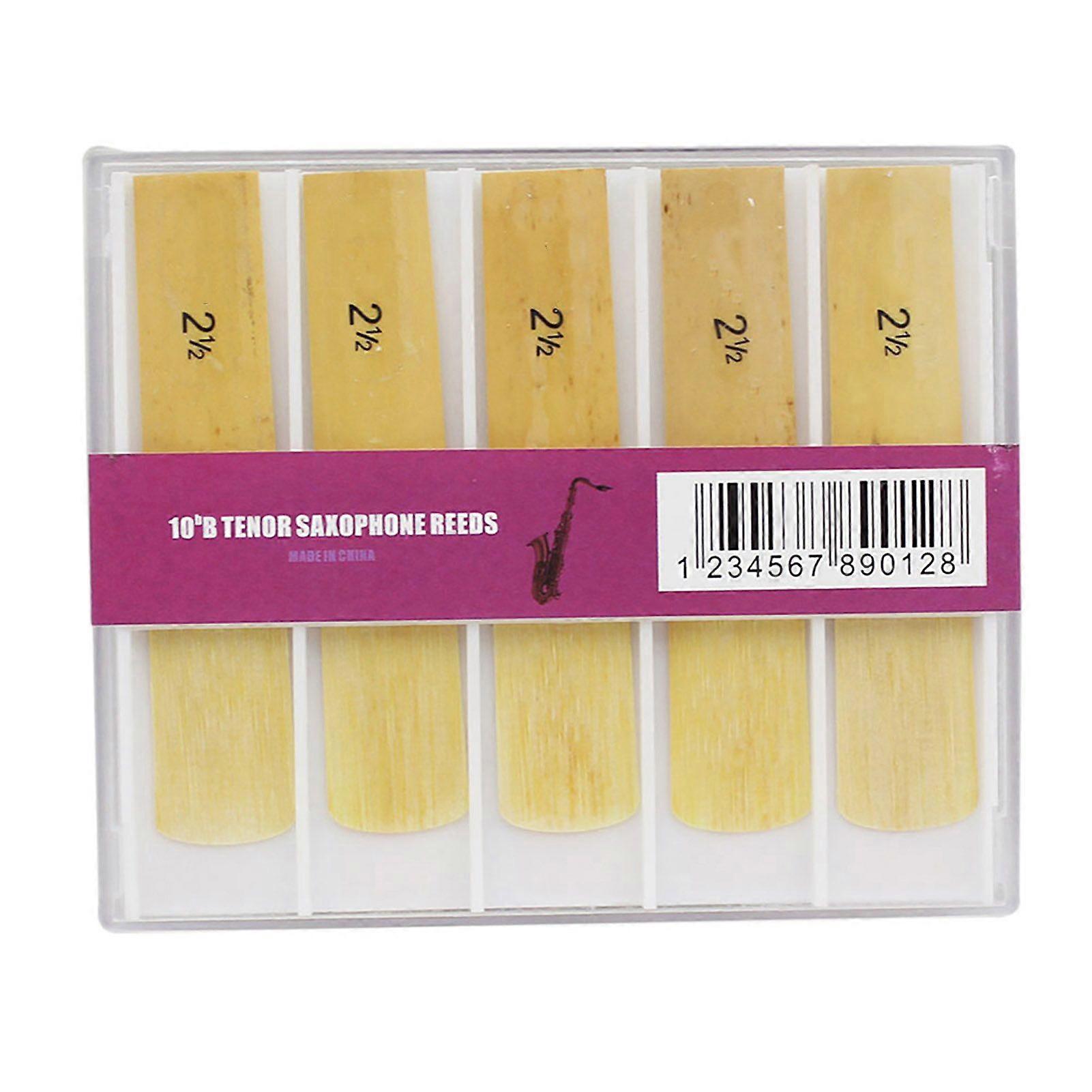 LADE 10Pcs Bamboo Reeds Strength 2.5 for Alto bB Sax Saxophone Replacement Accessory