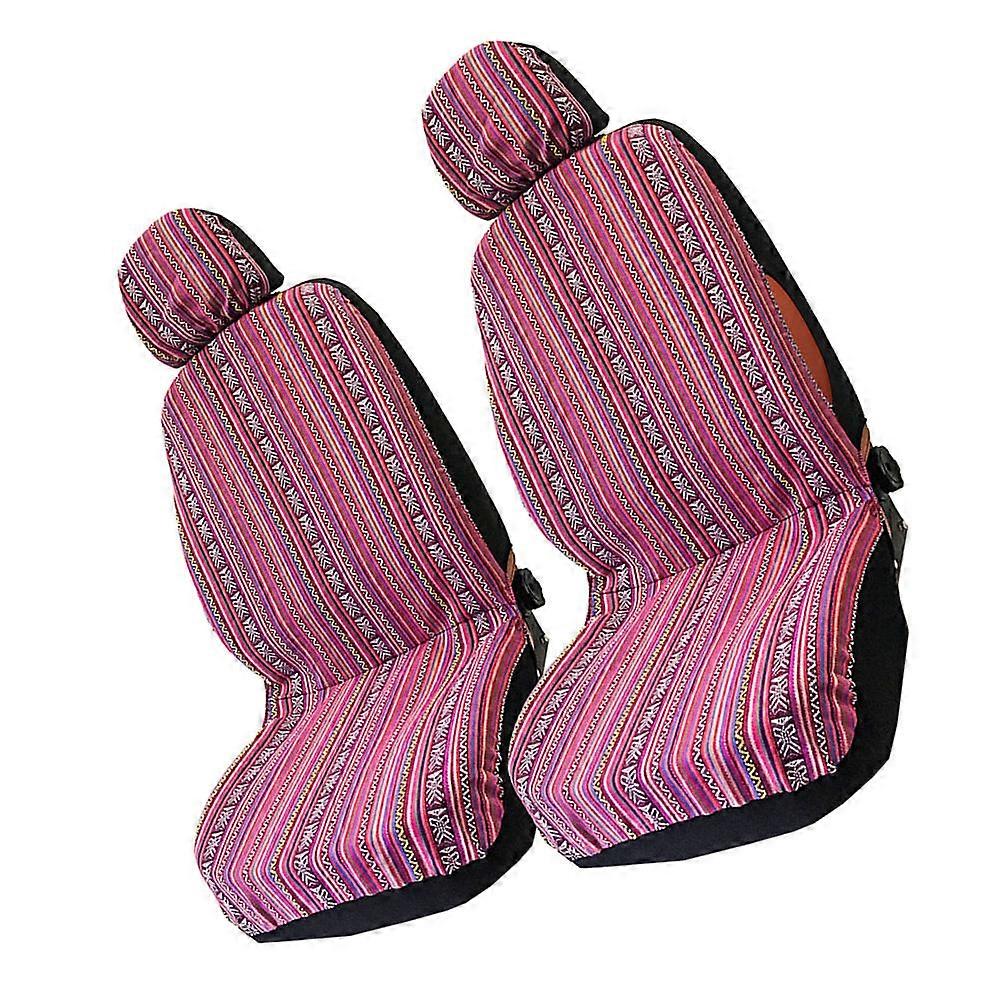 Multi Color Ethnic Style Car Seat Cover for Front Seats 4Pcs Set