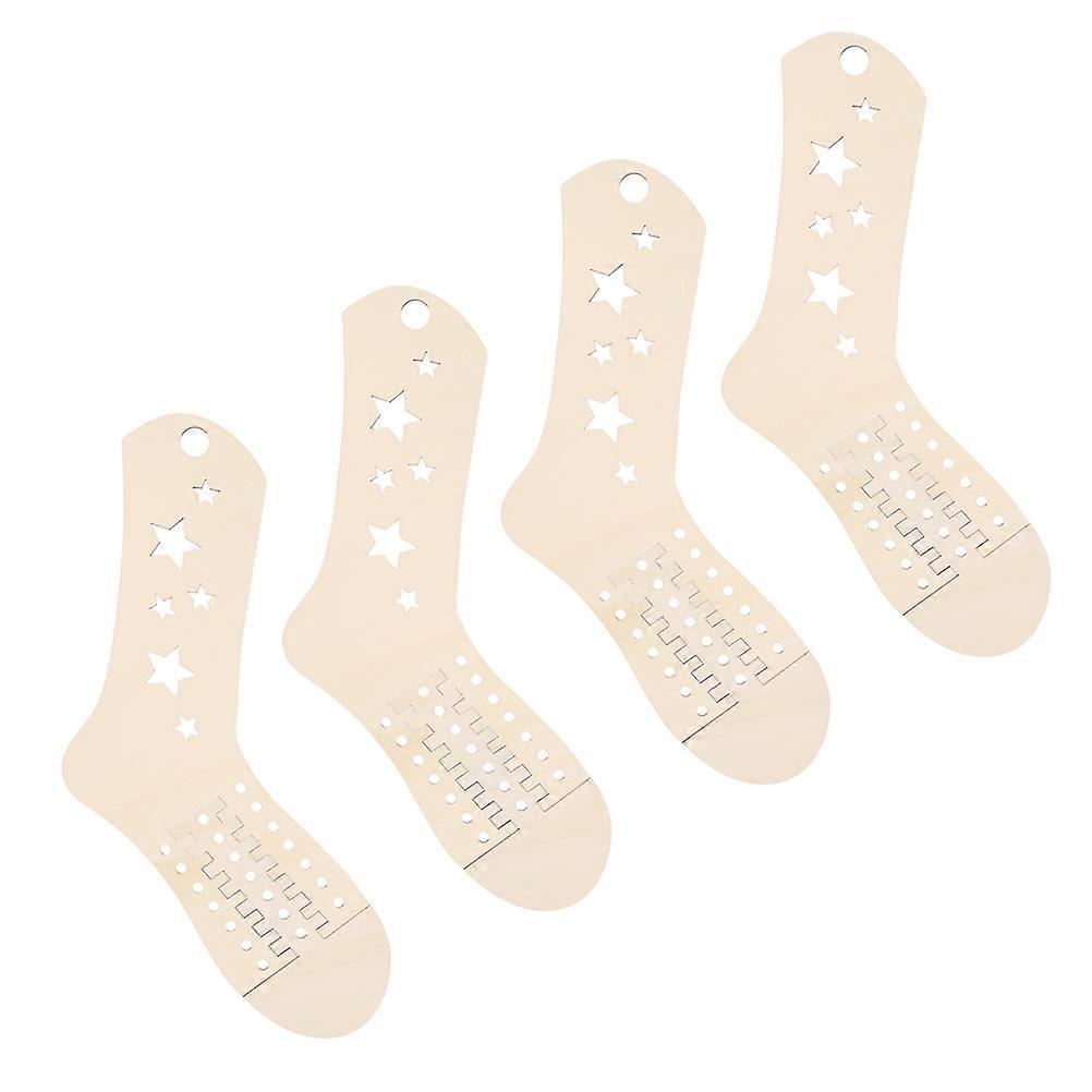 Wooden Sock Blockers for Knitting Tool Adjustable 16Pcs Set