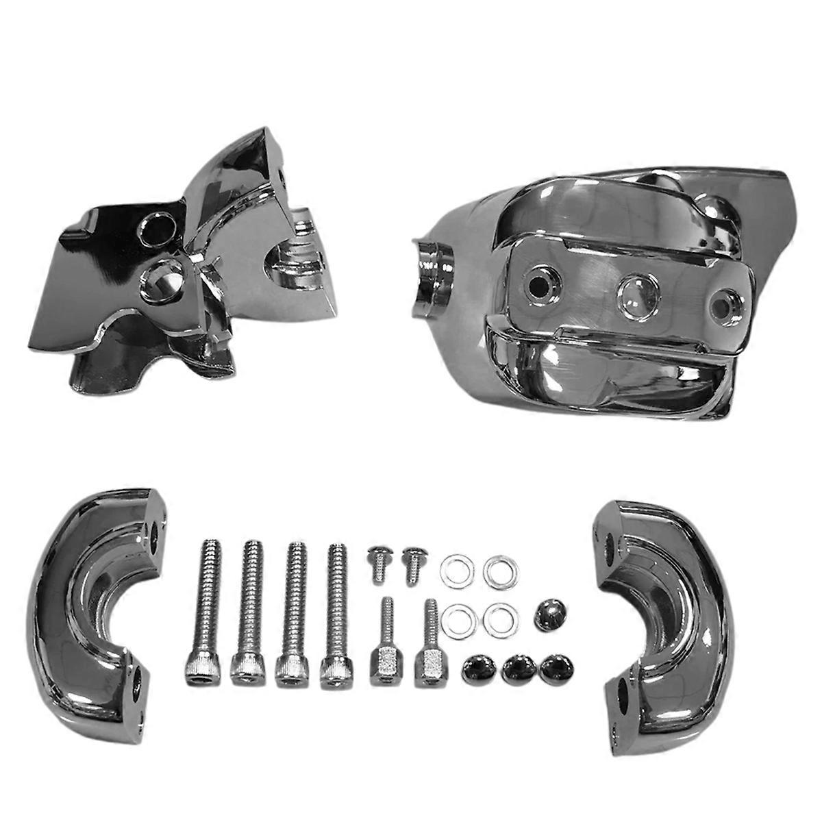 Chrome Handlebar Control Dress-Up Cover Kit for 96-14 Softails 96-17 Dynas 96-03 Front Clutch Handle Bar Cover