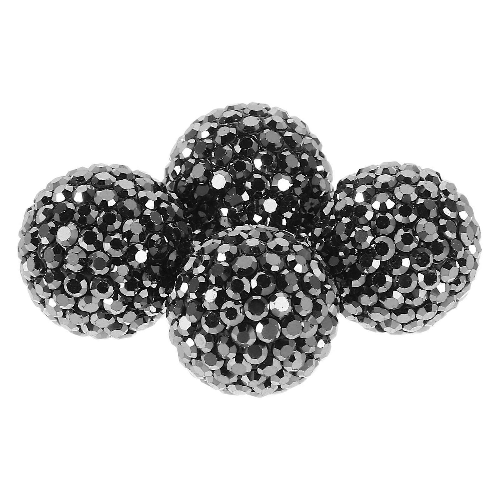 Universal Bling Tire Valve Caps Black for Vehicle Use 12Pcs