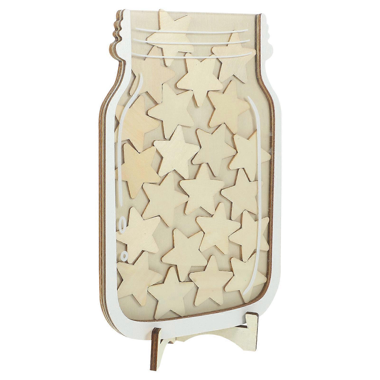 Wooden Star Reward Jar 2 Sets Perfect For Storing Small Trinkets Ideal For Office Display And Classroom Decoration Fun Addition