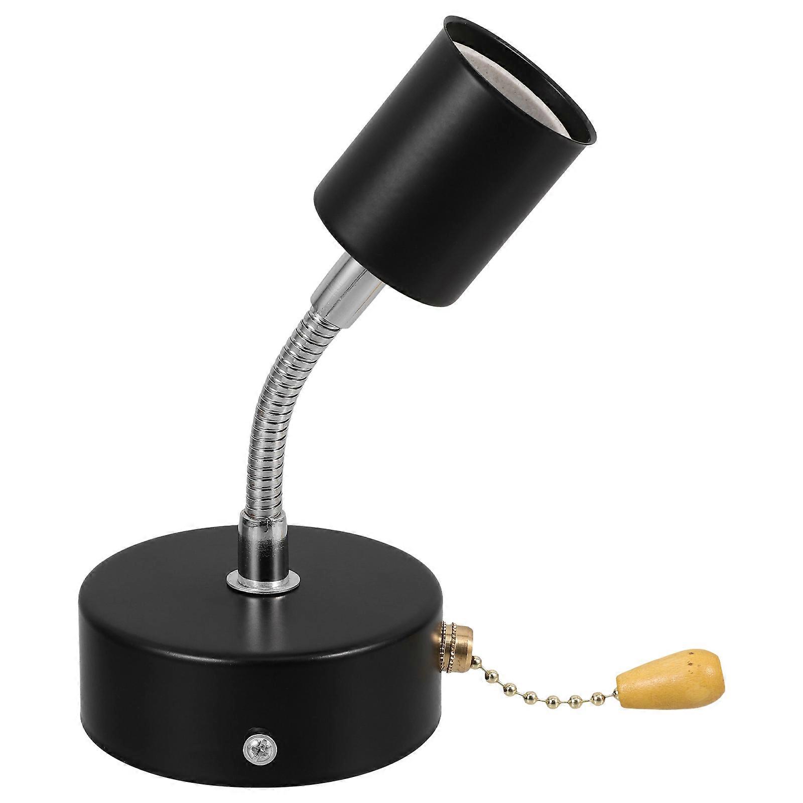 Light Bulb Socket Wall Lamp Holder for Sturdy Setup 2Sets Black Alloy