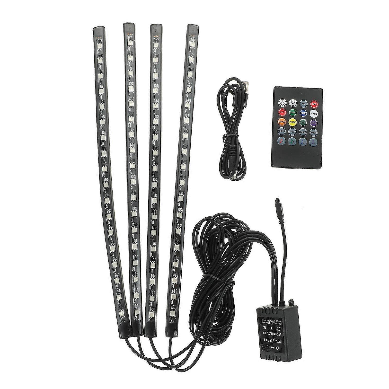 Atmosphere Neon Lights for Car Use 2Pcs Rgb Interior Strip with Sound Control