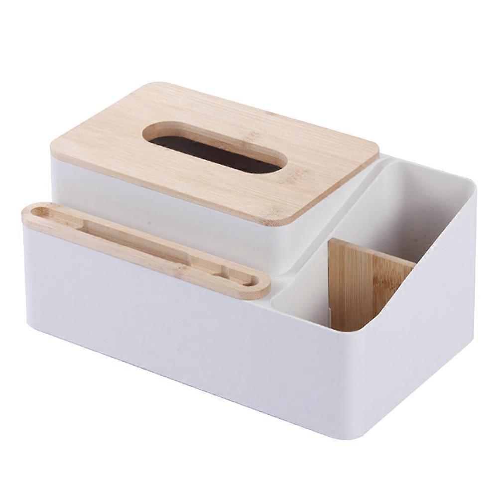 Household Napkin Holder Desktop Storage Box for Holding Use 2Pcs White
