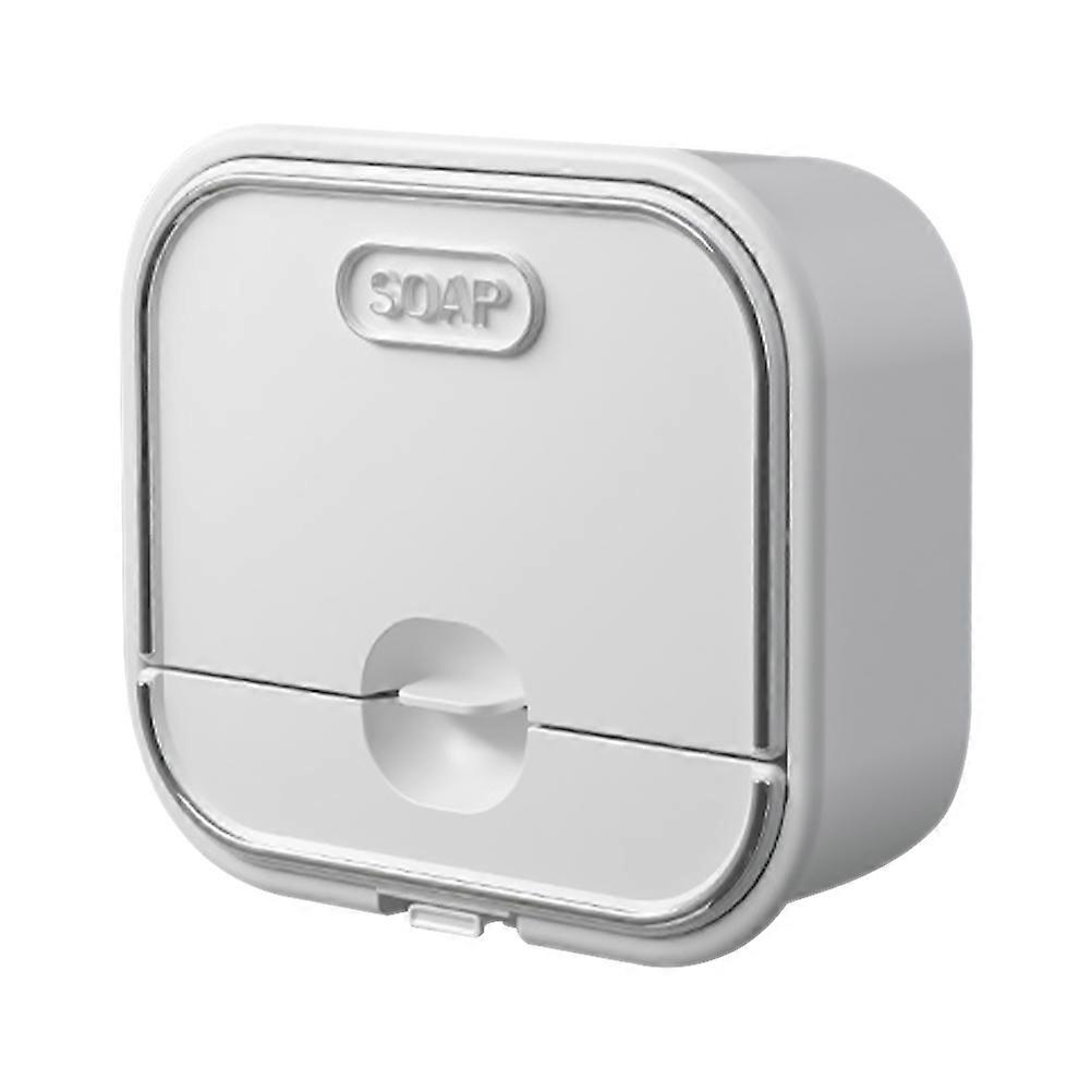 White Soap Storage Box Wall Mounted for Draining 5Pcs Soap Holder