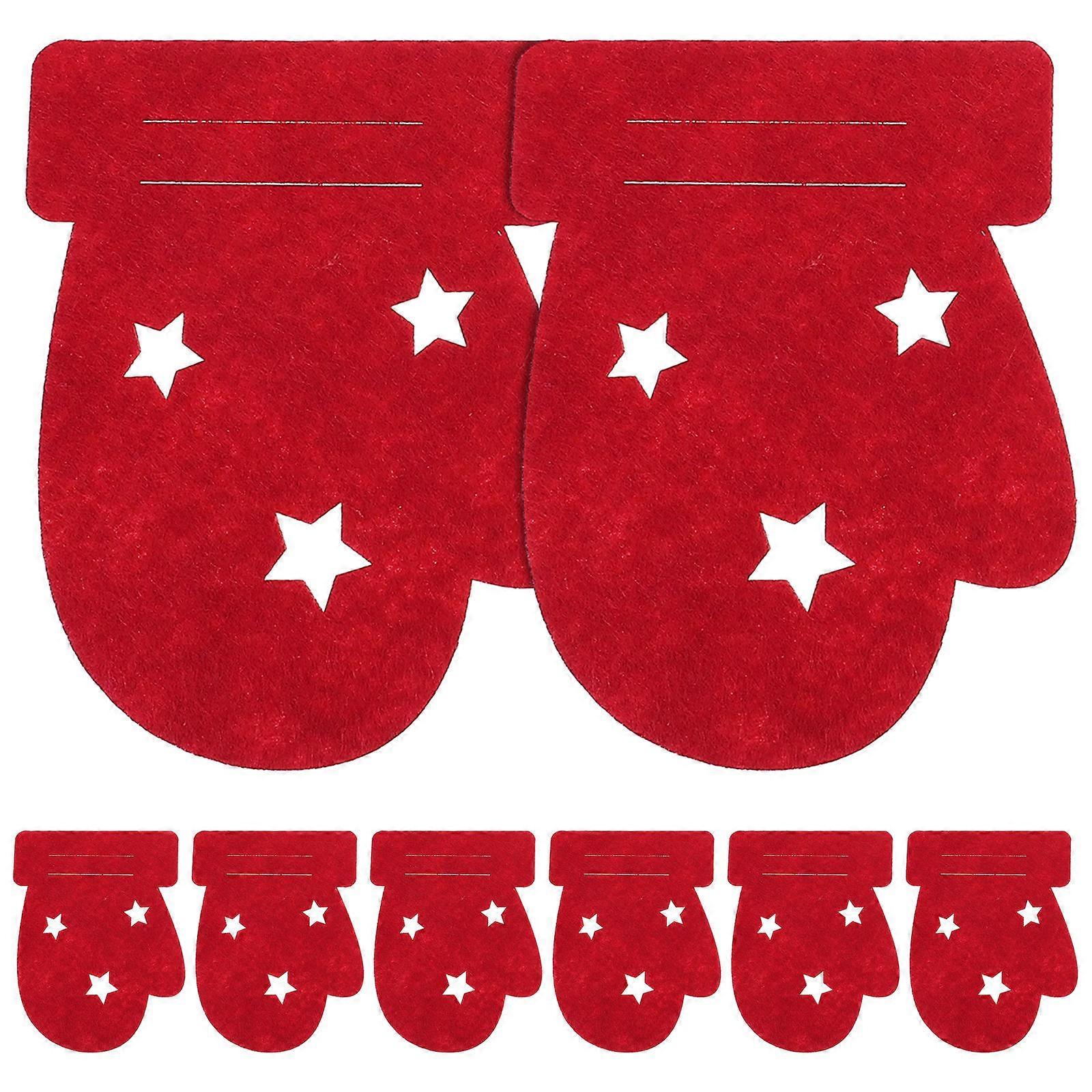 Silverware Holder for Storage Mitten Shape Christmas Red 32Pcs Tableware