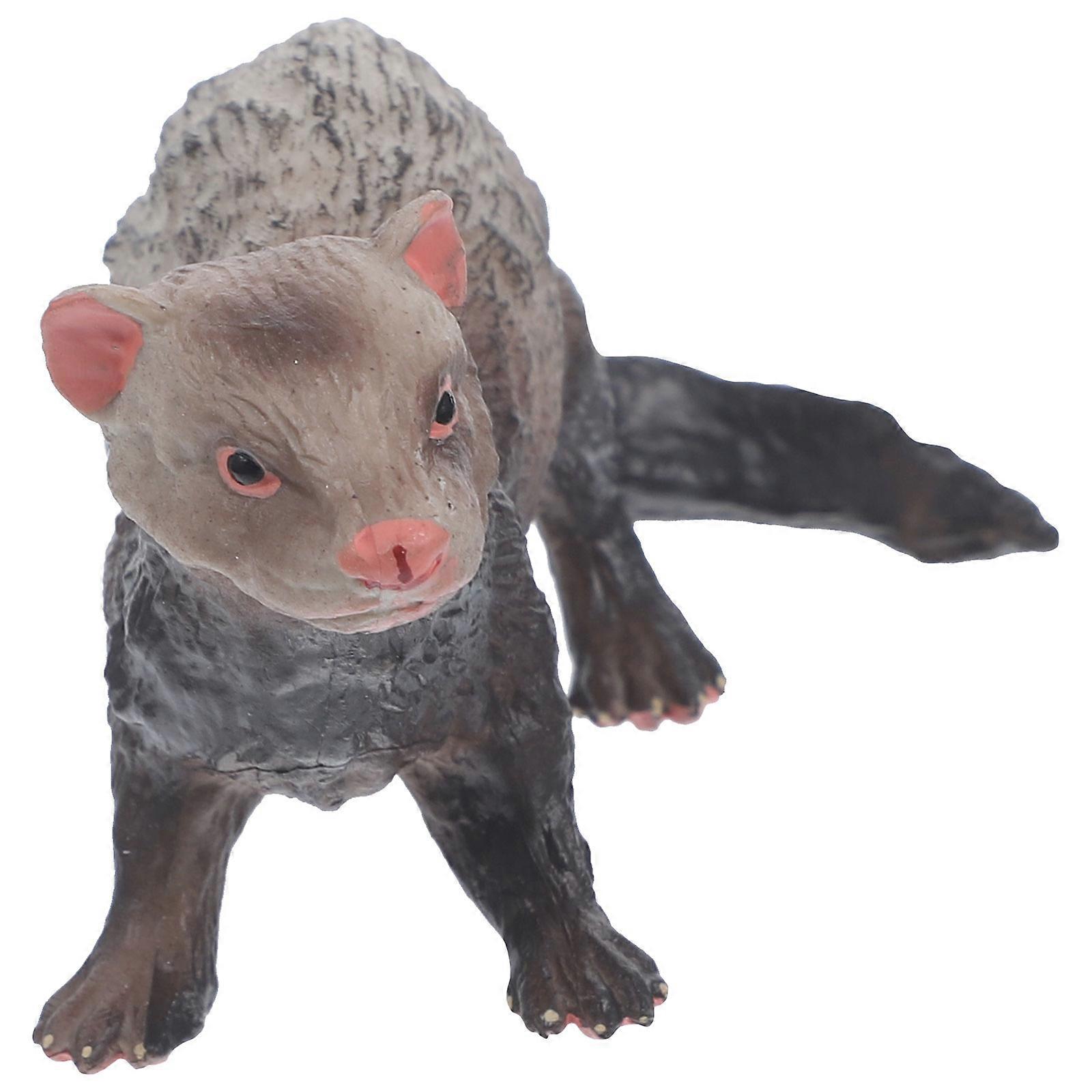 Animal Figurines Simulation Ferret Models for Kids 2Pcs Wild Animals Toy