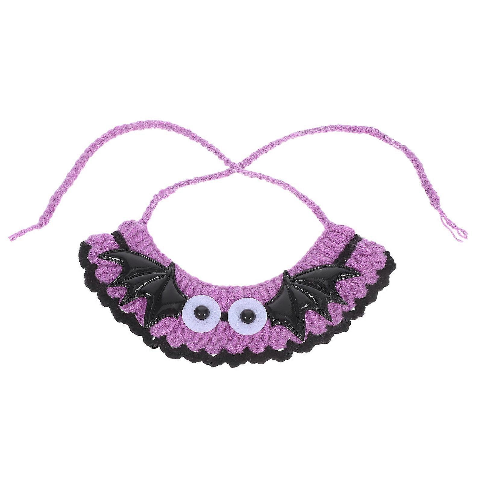 Halloween Cat Collar for Pets 3Pcs Knitted Bib Adjustable Comfortable Material