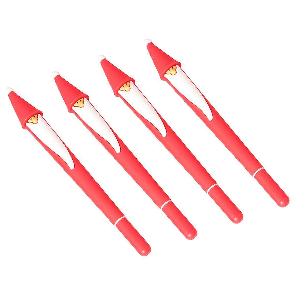 Santa Claus Pens Festive Writing Pens for Party Use 4Pcs Red Color
