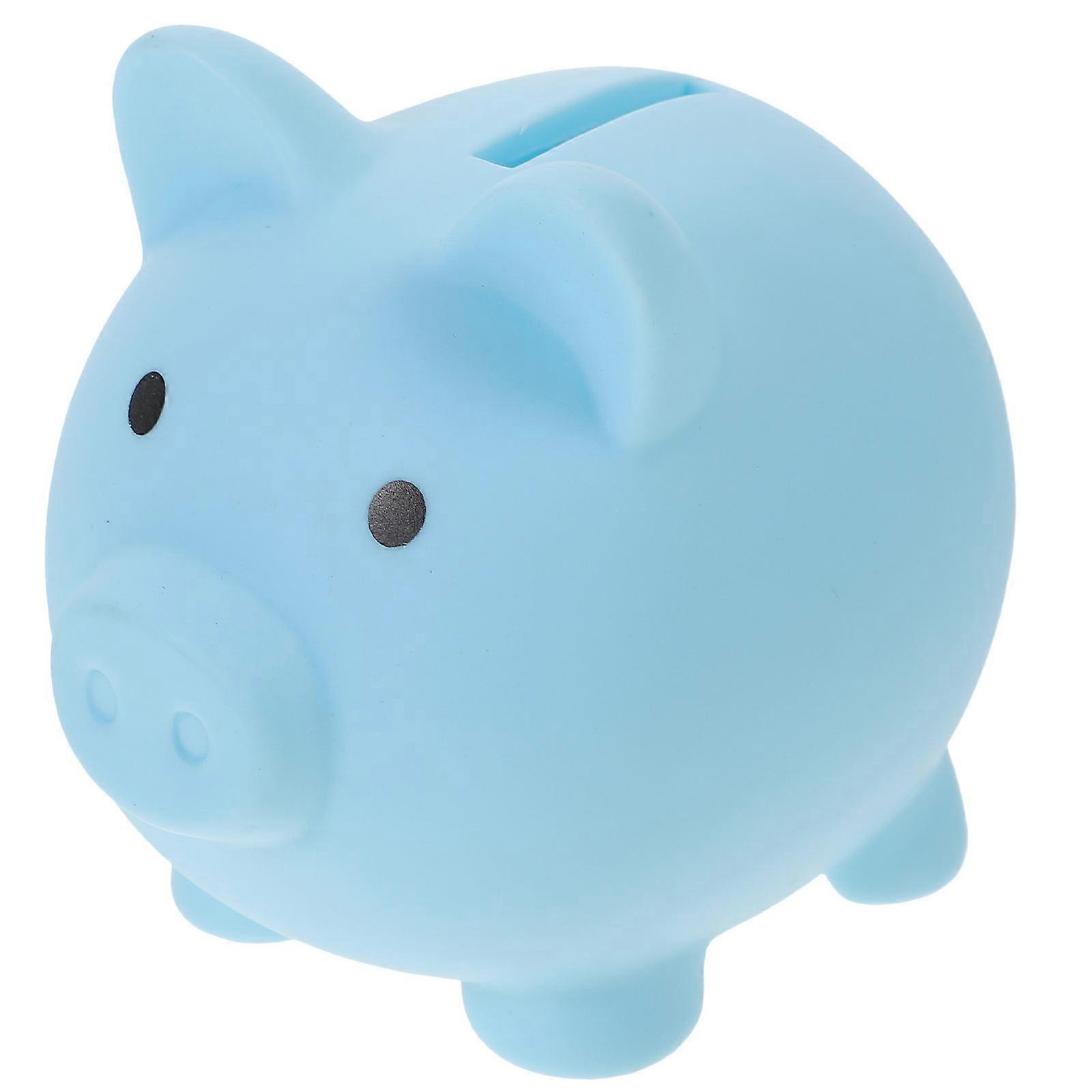 Piggy Bank Pig Shaped for Cash Saving 2Pcs Sky-Blue ABS Decorative Pot