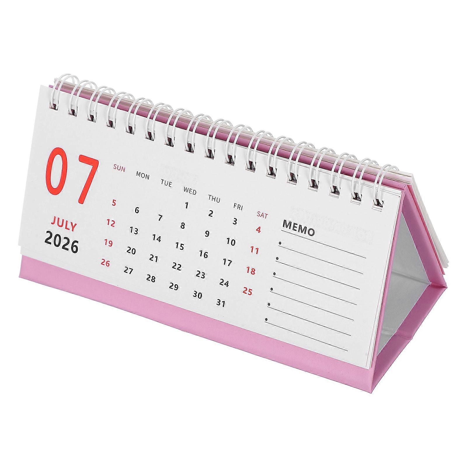 Standing Flip Calendar 5Pcs for Office Use 2025-2026 Mini Desk Monthly Planner