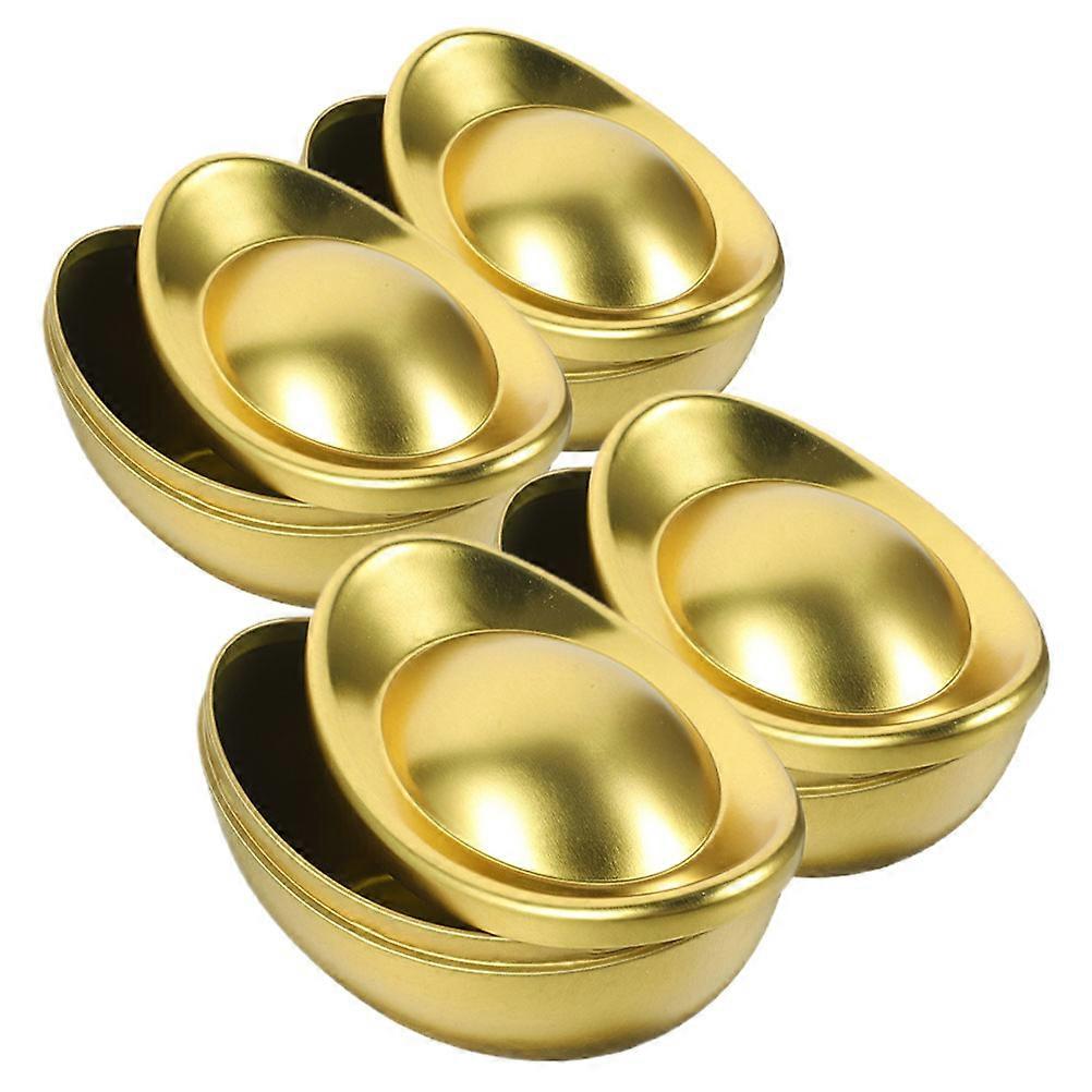 Candy Box for Storage 12Pcs Golden Tinplate Ingot Candy Boxes