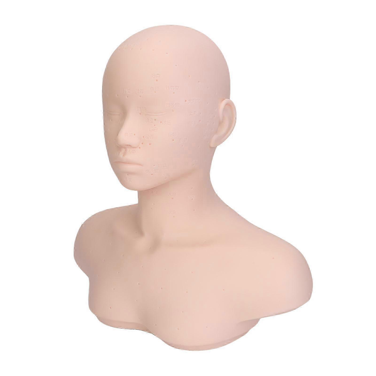 2025 Practice Training Mannequin Head Versatile Soft Comfortable Touch Mannequin Head Model with Shoulder for Massage