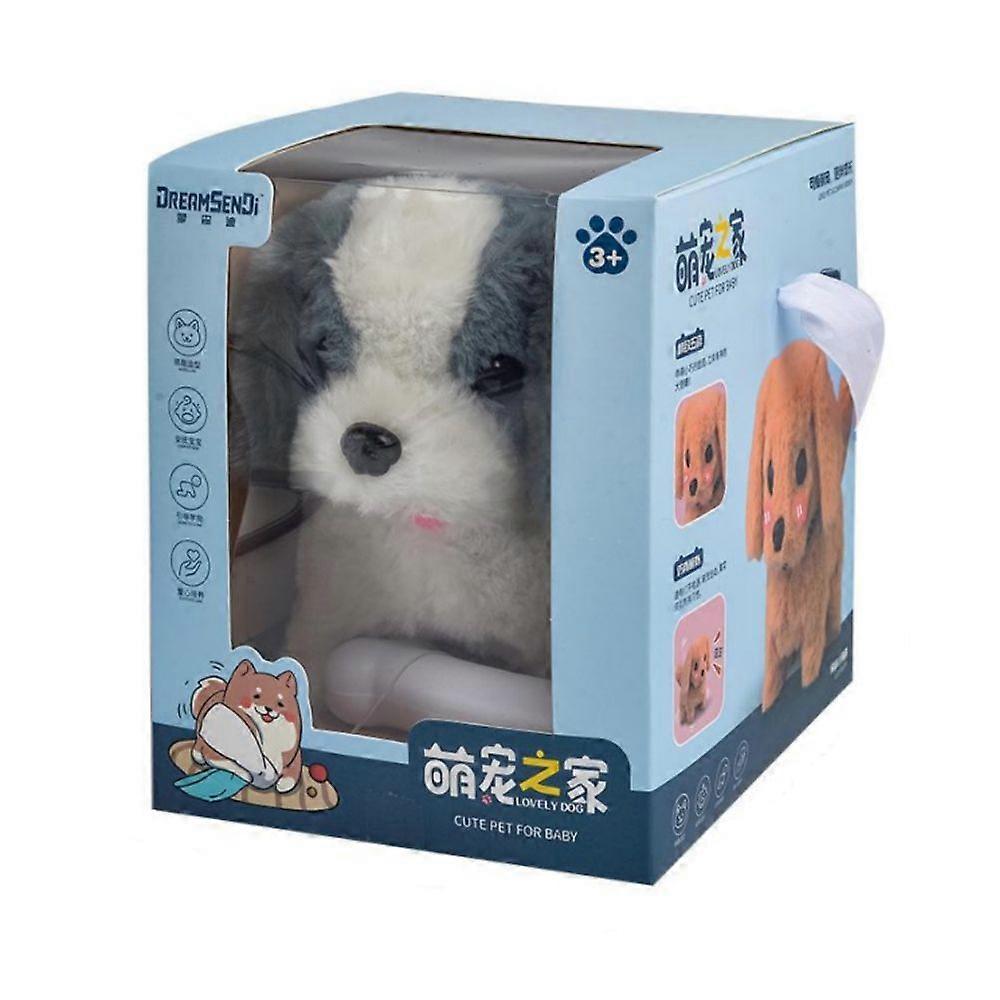 My Realistic Robot Puppy, Mini Interactive Plush Toy Pet Kids Cute Soft Robot Dog Can Walk And Bark