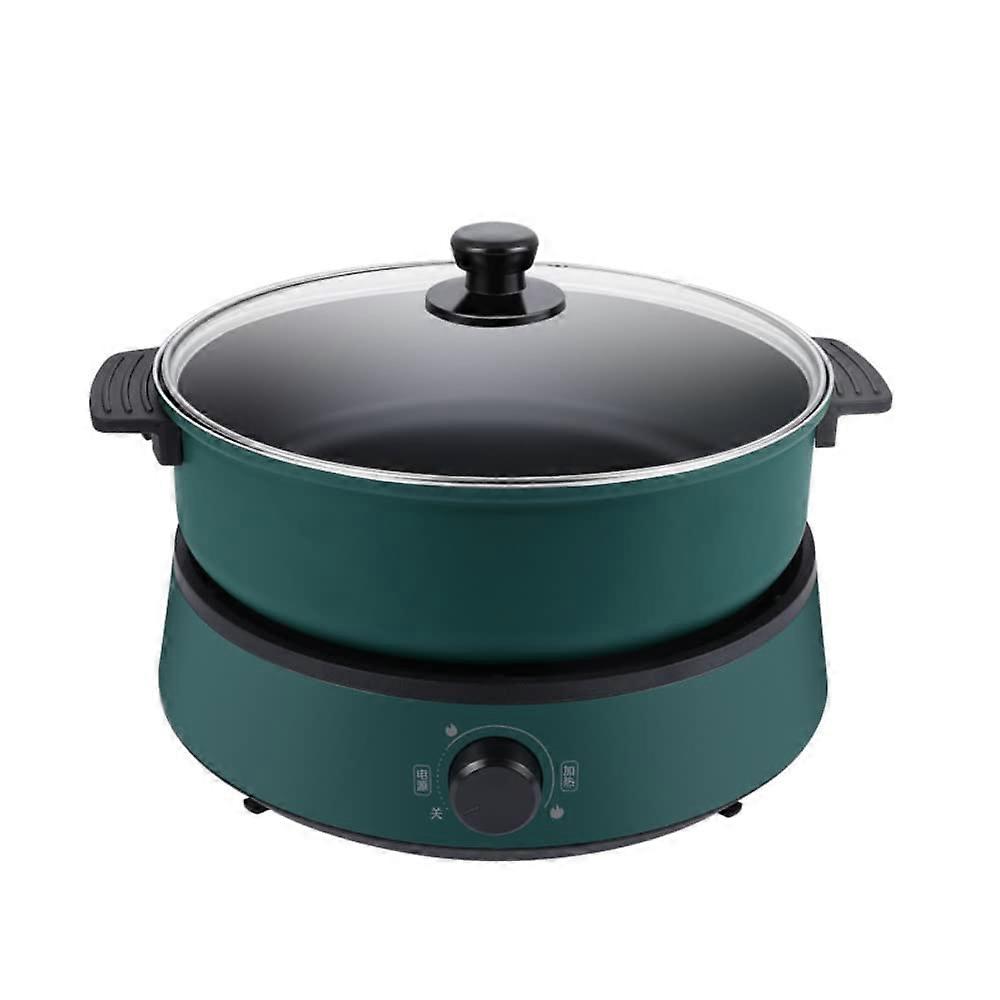 1350W Electric Hot Pot Cooker 4L Shabu Pot Separate Design Multifunctional Electric BBQ Grill 15 People Green