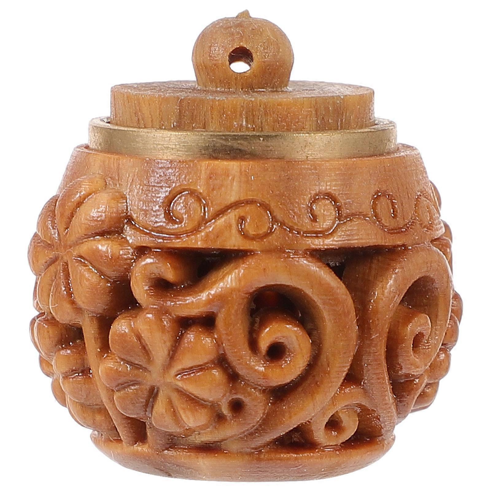 3Pcs DIY Wooden Keychain Pendant for Decor Carved Sachet Box Keychain