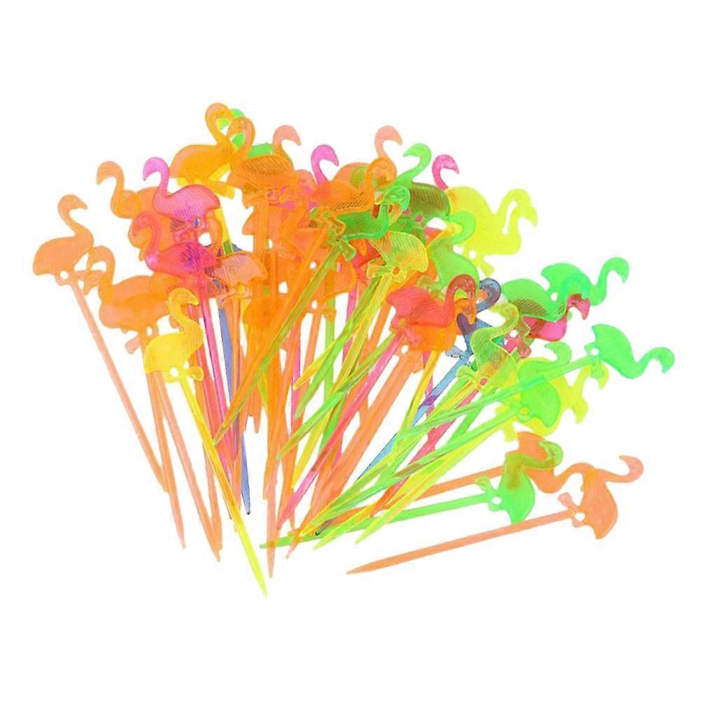 Assorted Color 200Pcs Set Mixed Fruit Sign Flamingo Shape For And Snack Handling Use