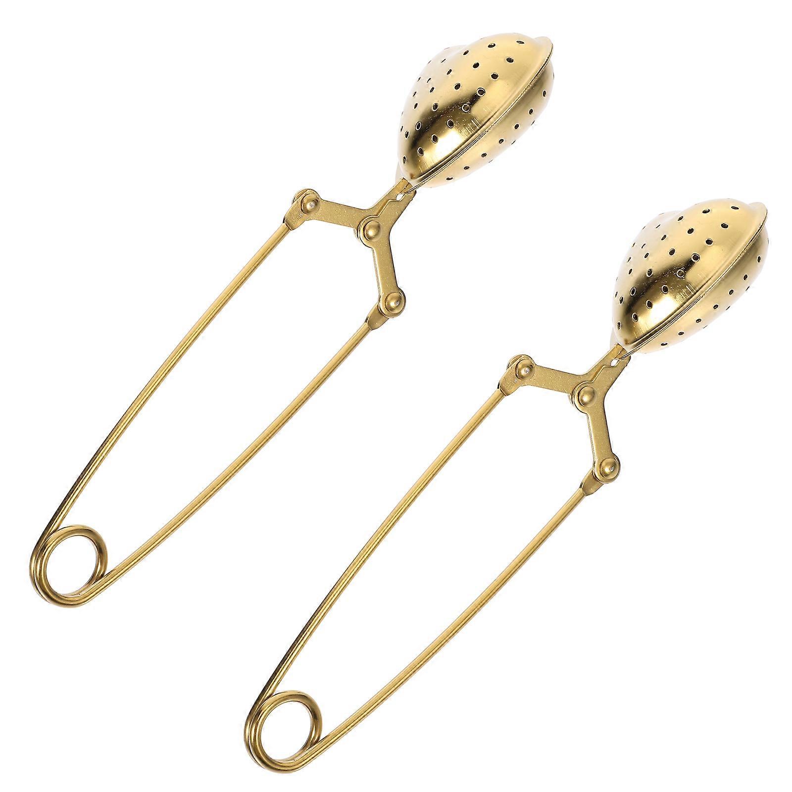 Stainless Steel Tea Strainer 6 Pcs Heart Shape Tea Filter For Home Tea Party Golden Color With Tea Straining Function