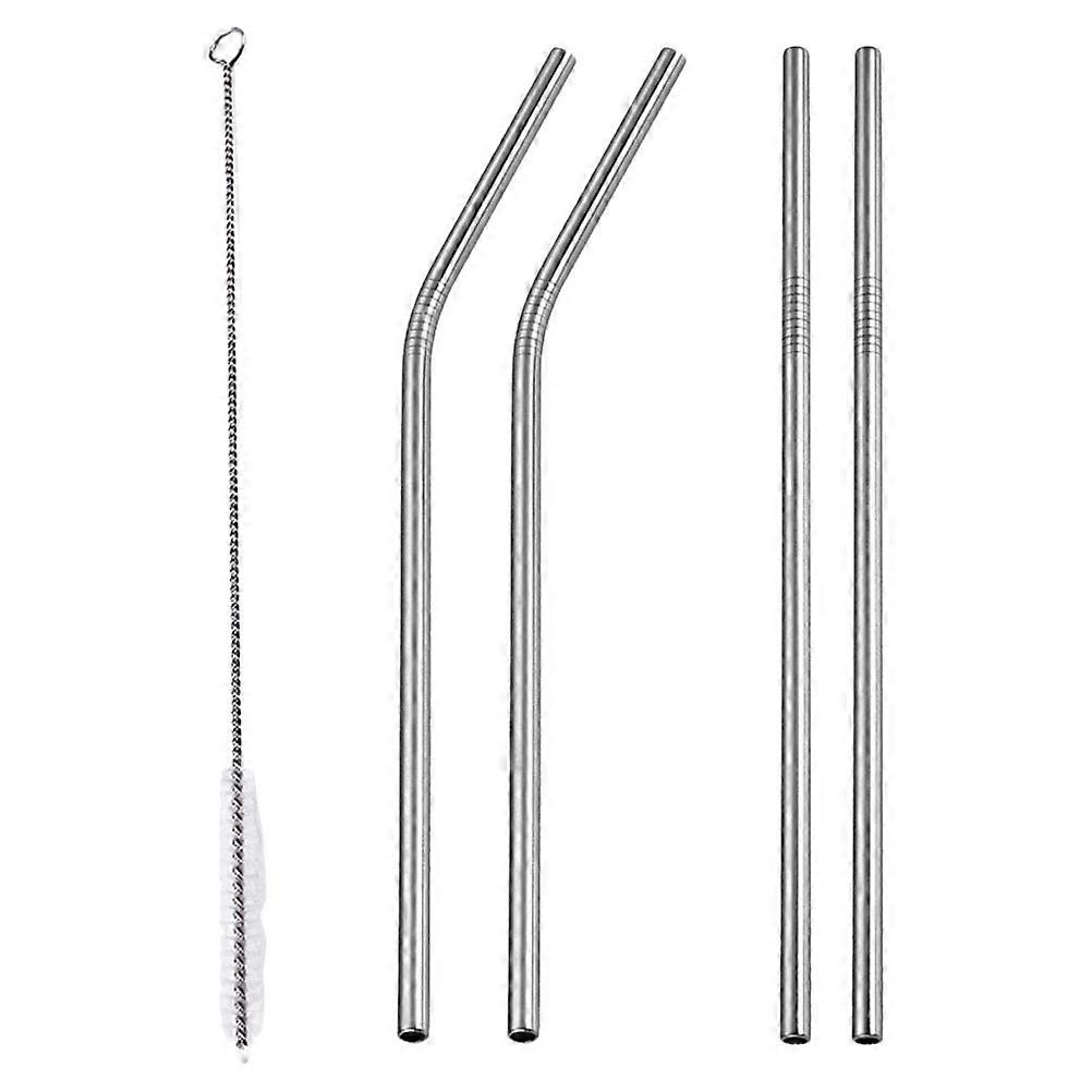 Metal Reusable Drinking Straws with Cleaning Brushes 3Sets