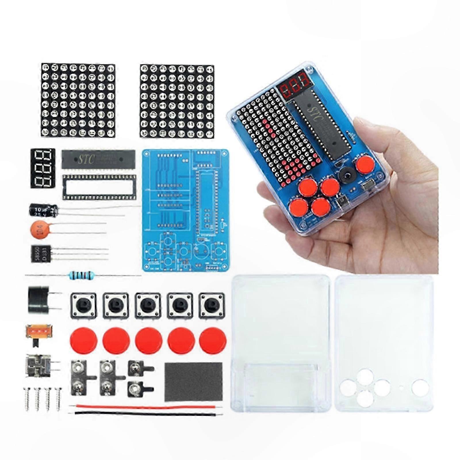 DIY Soldering Kit for Building a Retro Gaming Console with 4 Games Ideal for STEM Education and High School Projects Training Tool