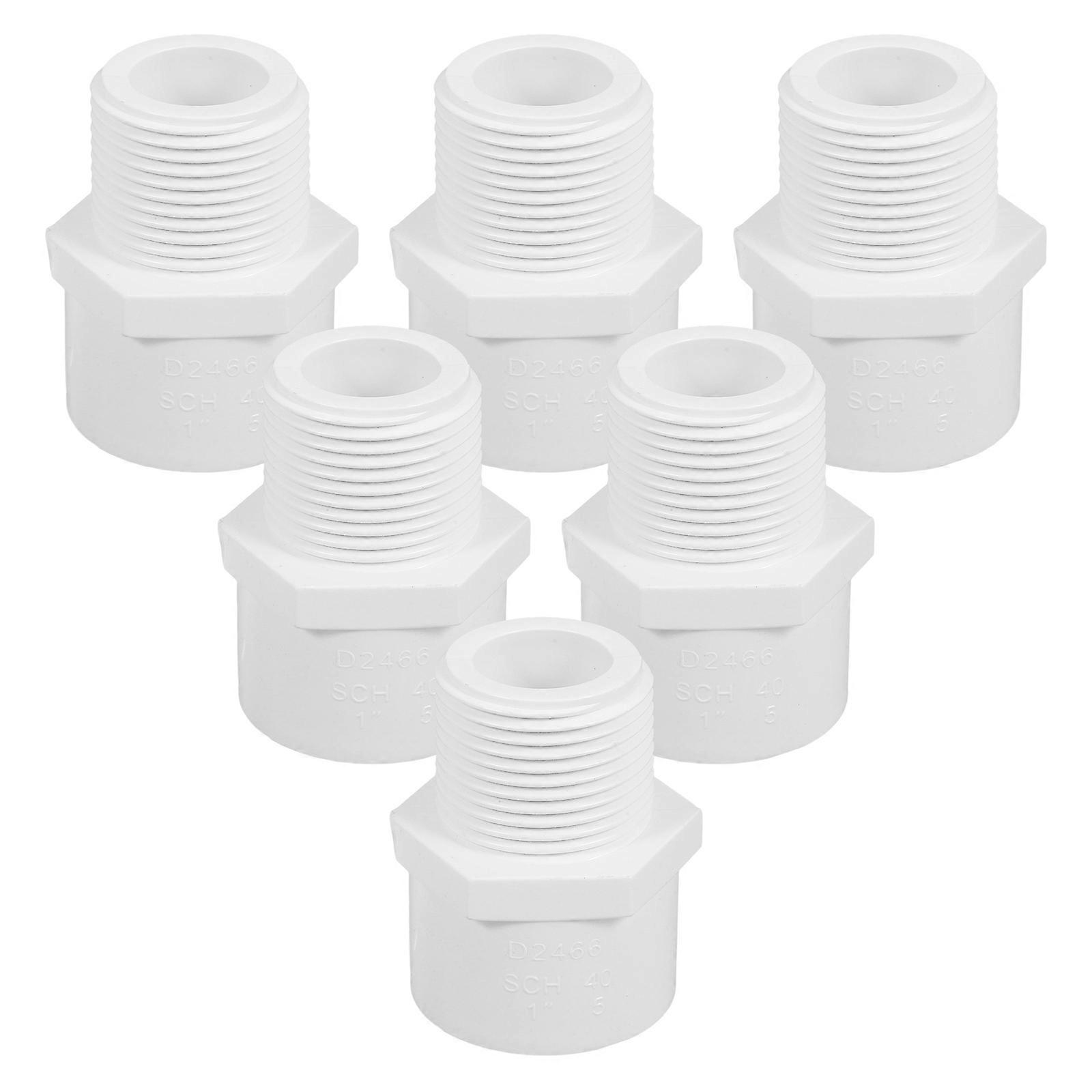 White PVC Pipe Fitting Male Thread Coupling for Plumbing Line 24Pcs