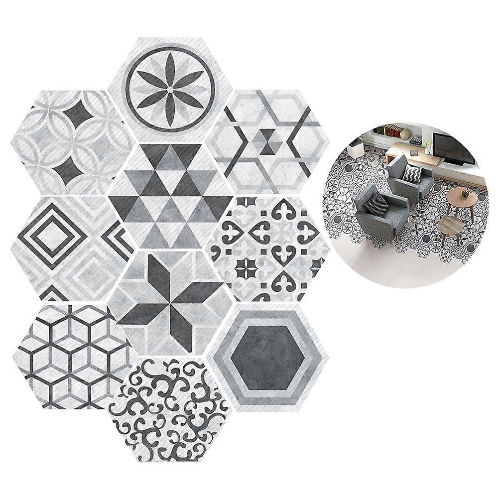 Wall Sticker Grey Hexagonal Removable Floor Stickers for Decoration 20Pcs