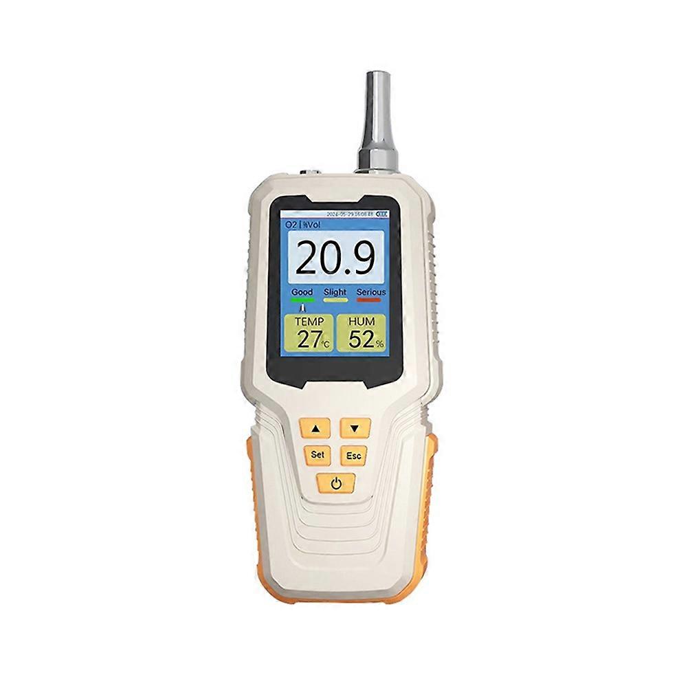Oxygen Detector with Pump Suction O2 Meter for Oxygen Concentration Temperature Humidity Monitoring 0-30.0% Vol