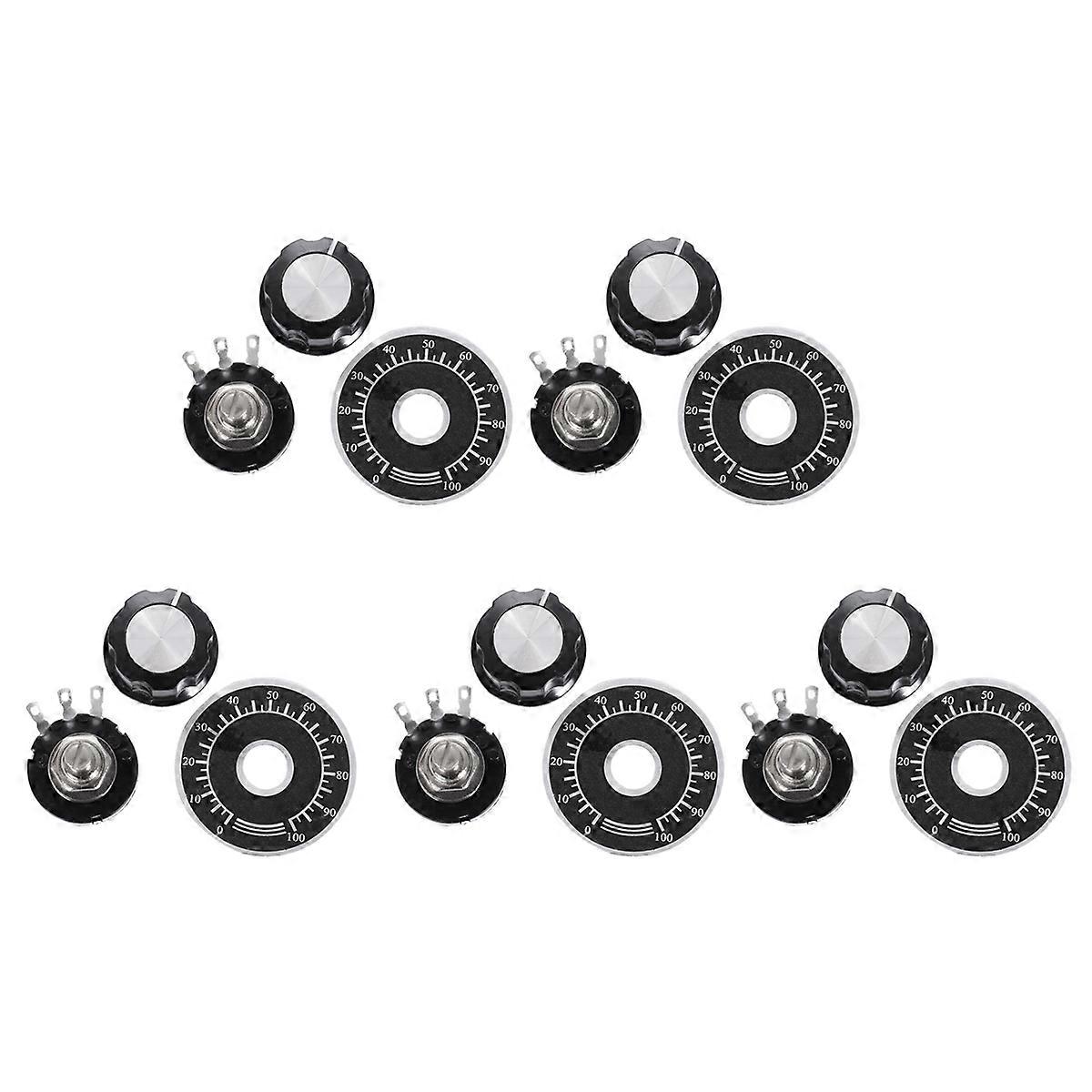 Rotary Potentiometer with Diameter with Knob, RV24YN 20S B502 5K Ohm