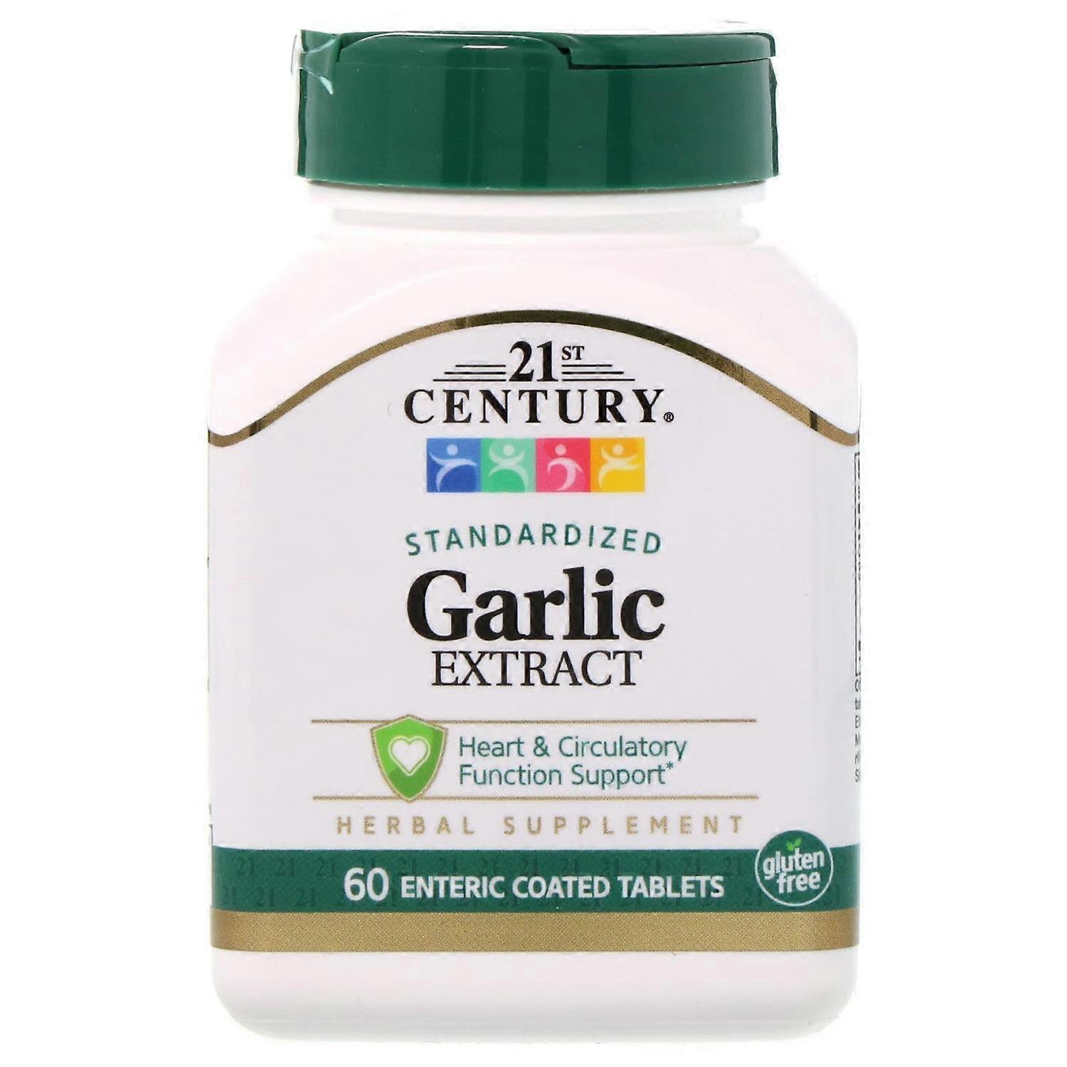21st Century, Garlic Extract, Standardized, 60 Enteric Coated Tablets