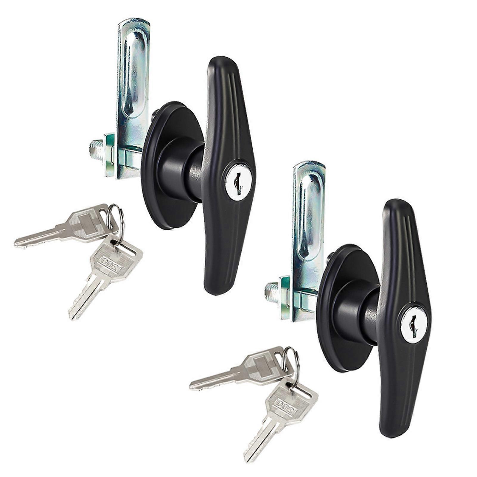 RV Truck Topper Fastener Heavy Duty T-Handle Lock Truck Topper Fastener Universal Replacement Locking Handles With Keys